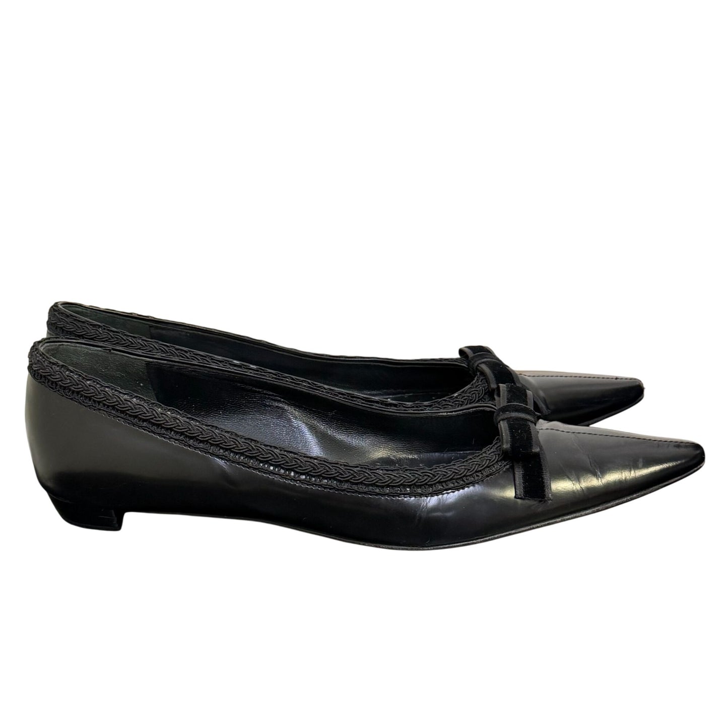 Prada Black Pointed Toe Flats Size 40.5 /10