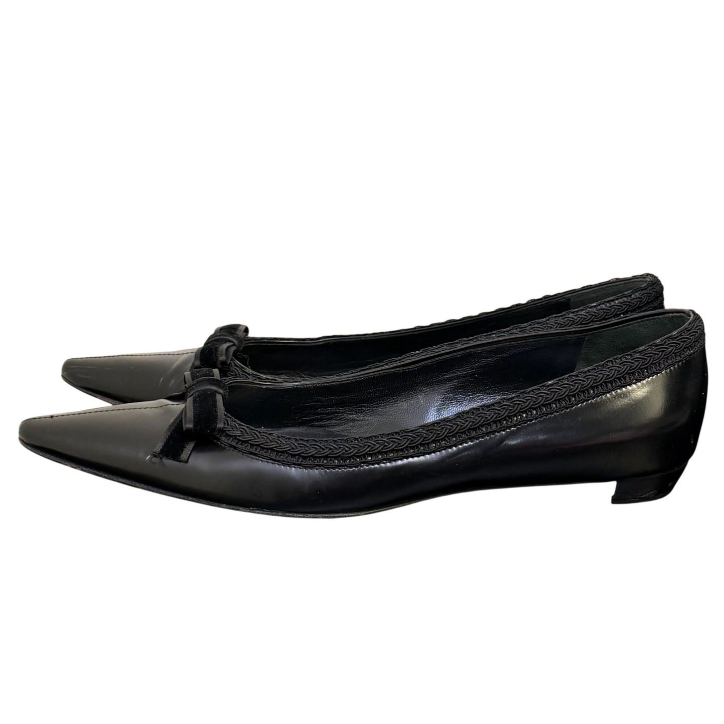 Prada Black Pointed Toe Flats Size 40.5 /10