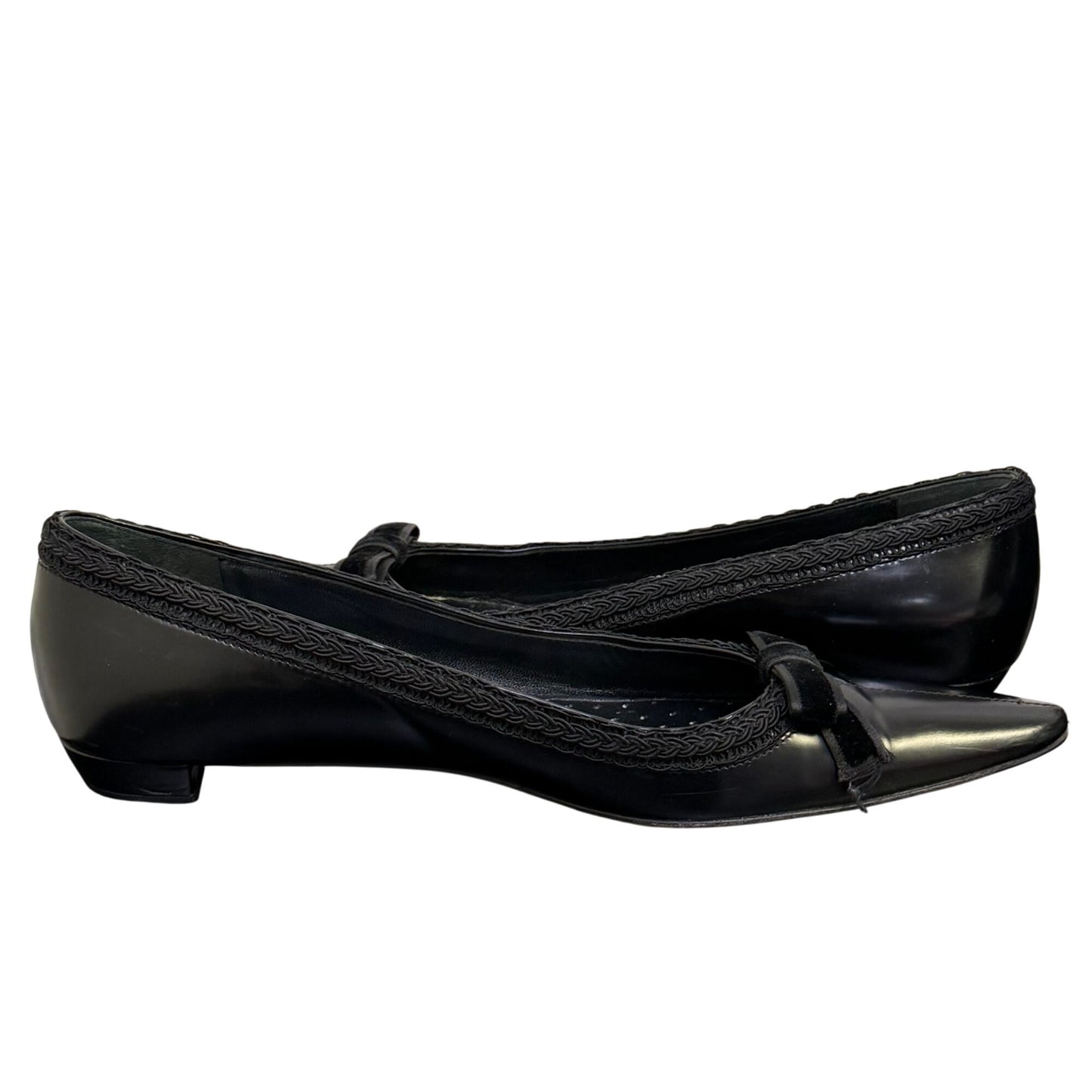Prada Black Pointed Toe Flats Size 40.5 /10