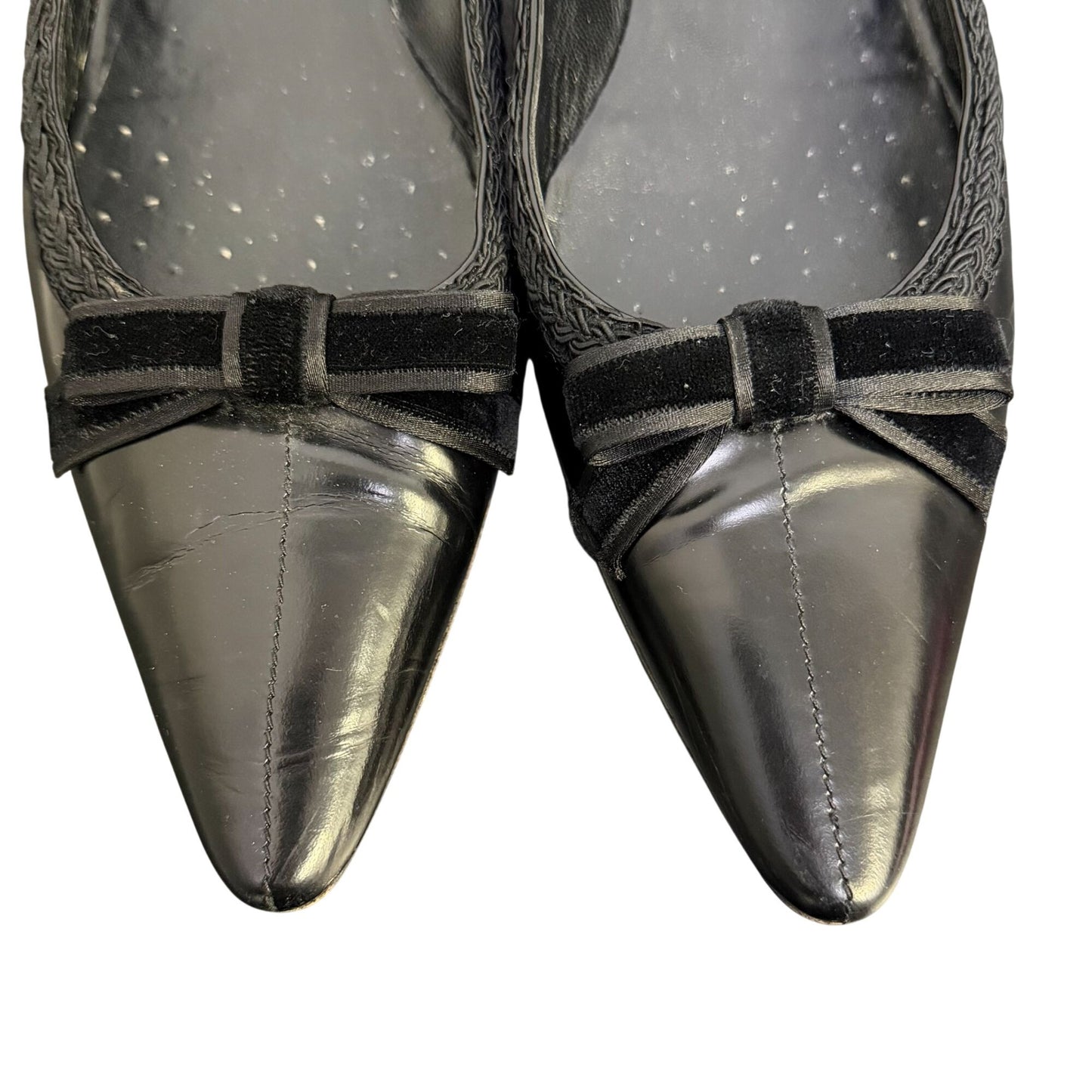Prada Black Pointed Toe Flats Size 40.5 /10