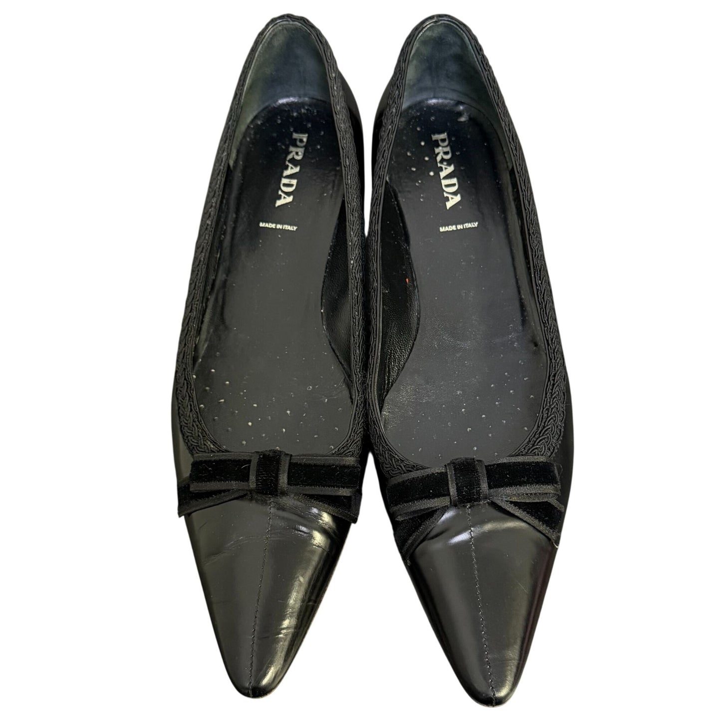 Prada Black Pointed Toe Flats Size 40.5 /10