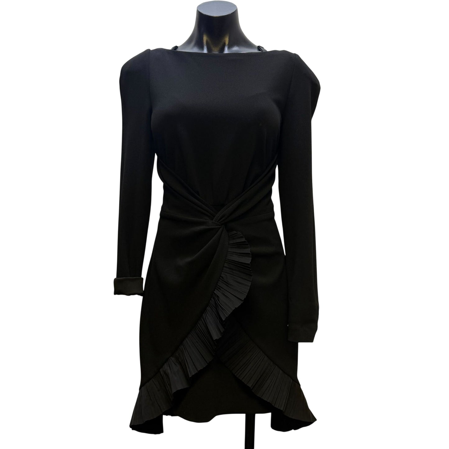 NWT One33 Social Black Low Back Long Sleeve Dress Size 4