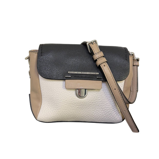 Marc By Marc Jacobs Crossbody Bag Black White Tan Leather Adjustable Strap
