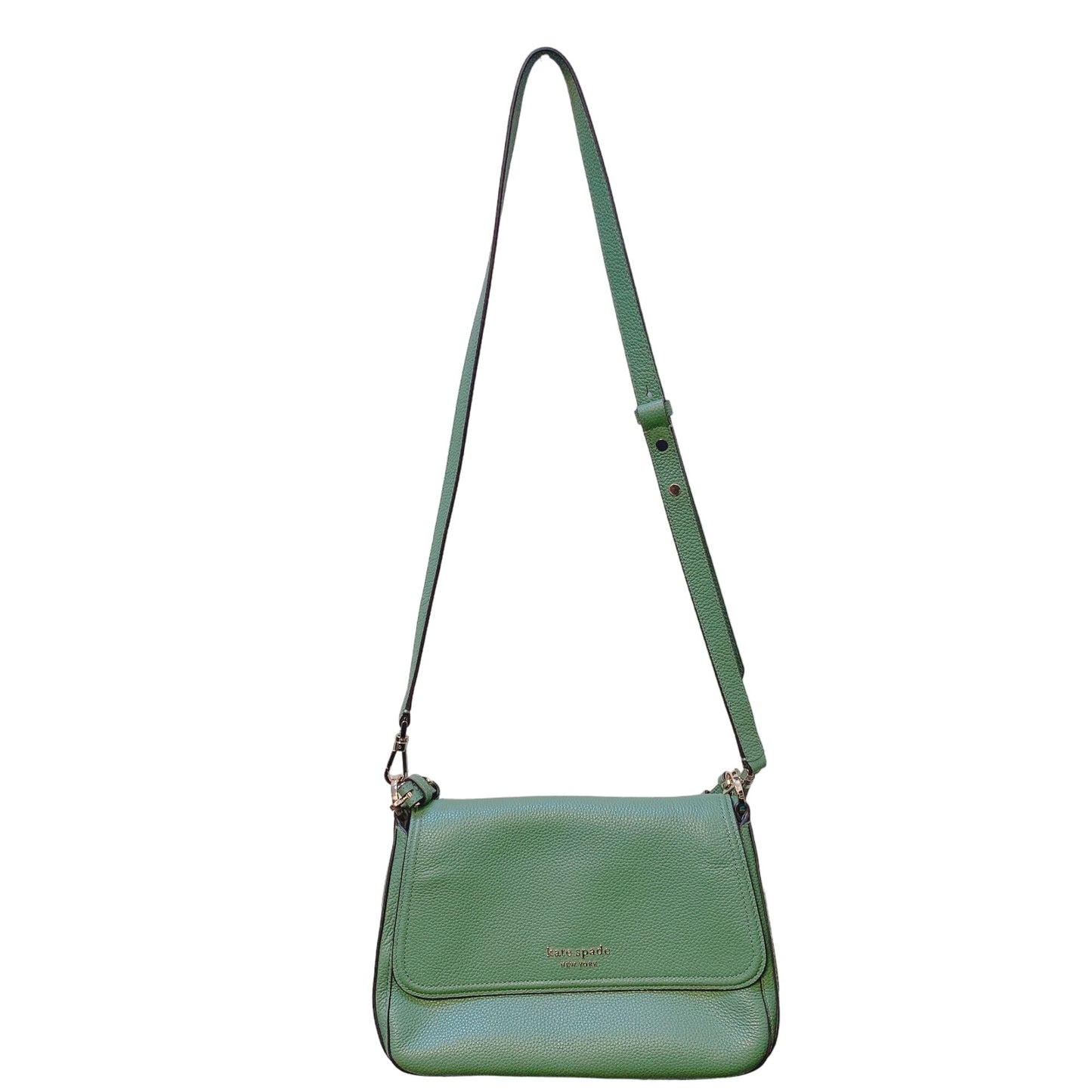 Kate Spade New York Green Leather Satchel Crossbody Bag Small