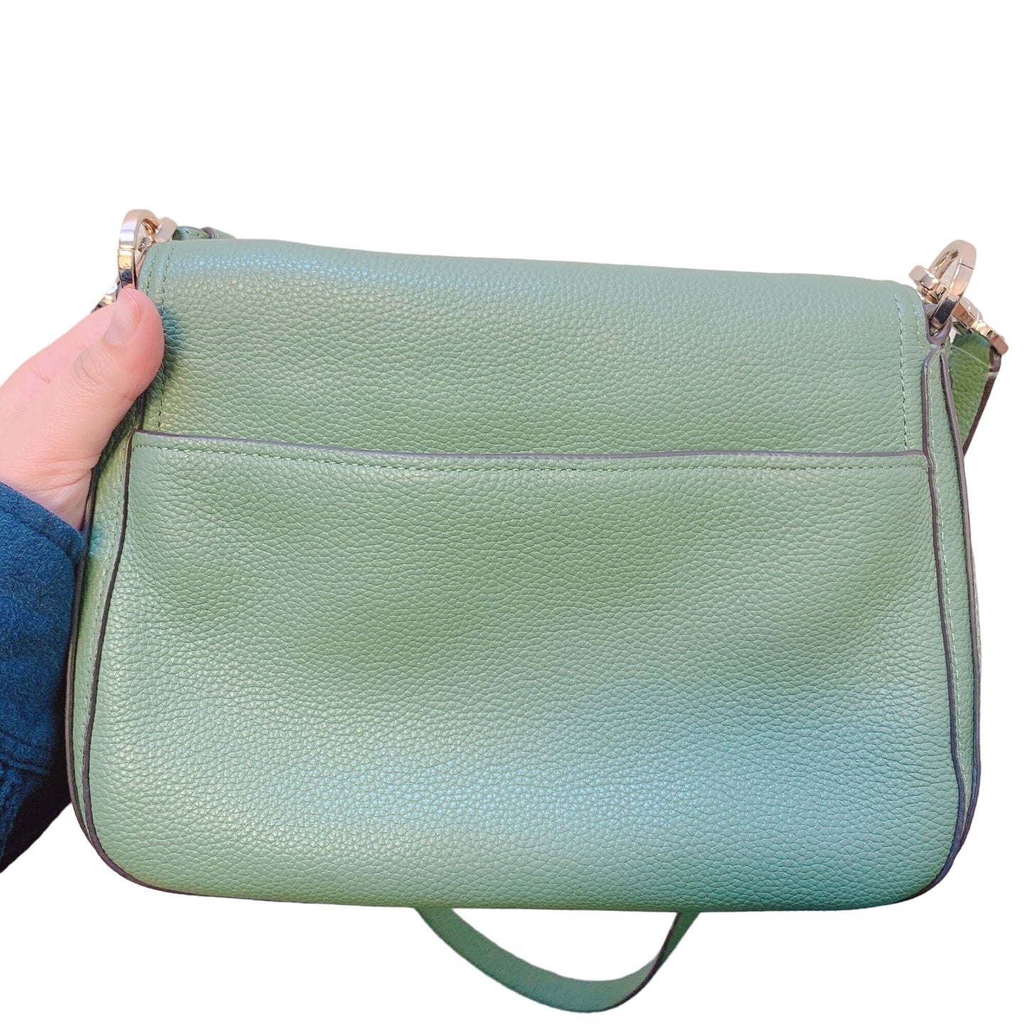 Kate Spade New York Green Leather Satchel Crossbody Bag Small