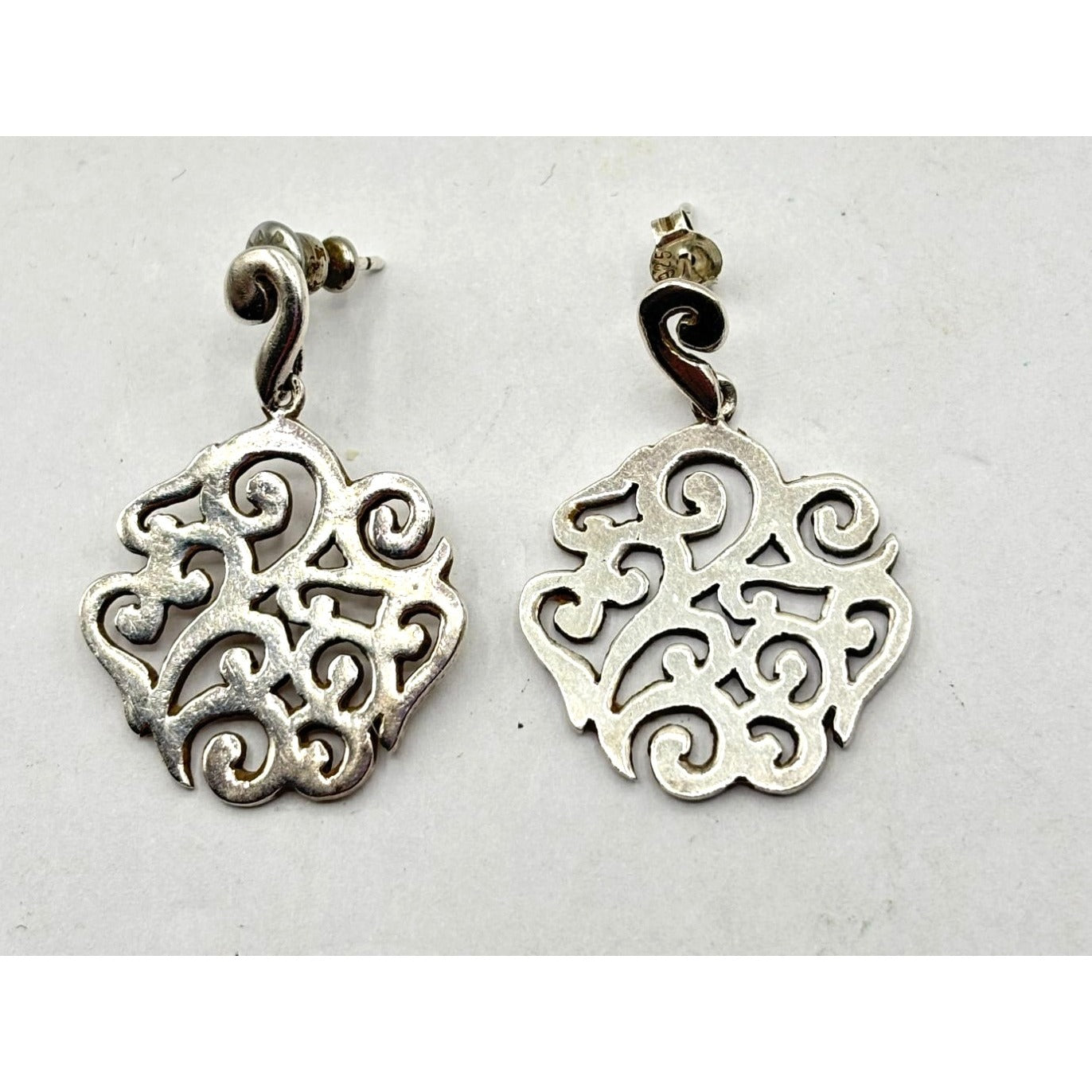 Barse 925 Sterling Silver Scroll Dangle Earrings