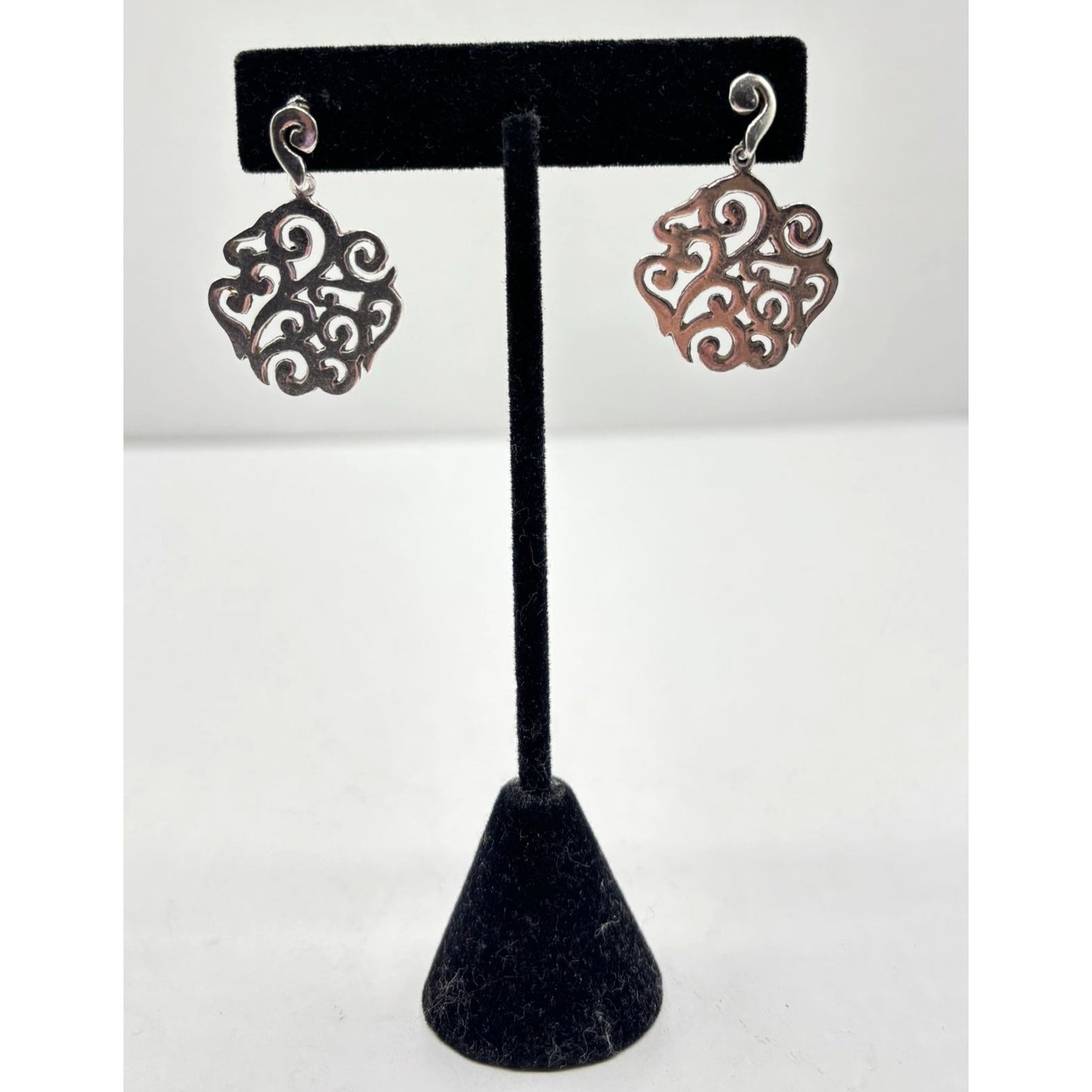 Barse 925 Sterling Silver Scroll Dangle Earrings