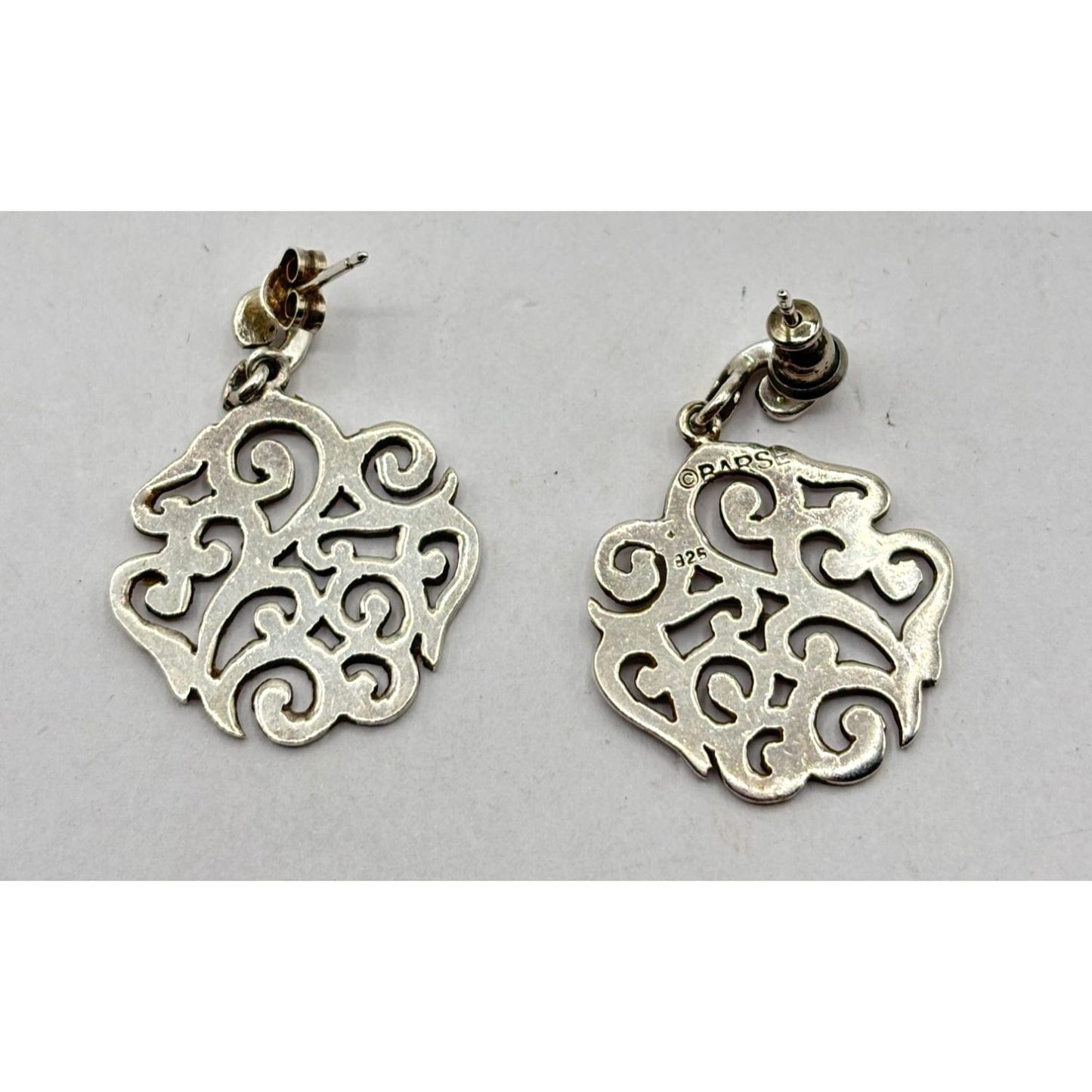 Barse 925 Sterling Silver Scroll Dangle Earrings