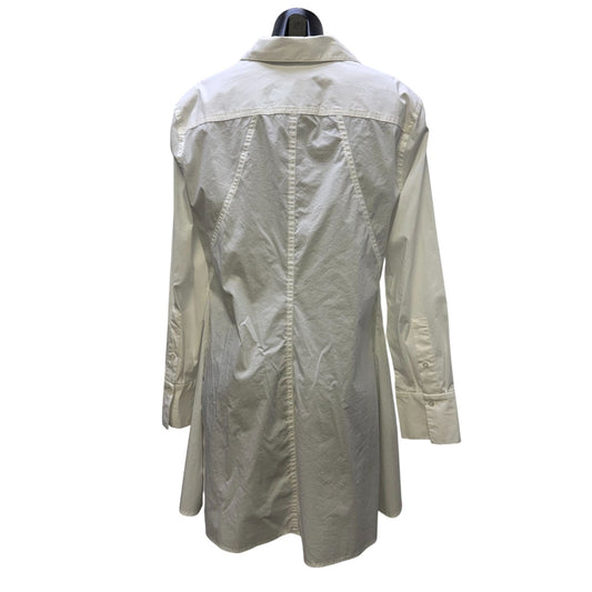 Donna Karan White Long Sleeve Tunic Blouse L