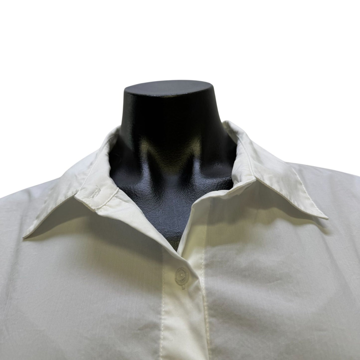 Donna Karan White Long Sleeve Tunic Blouse L