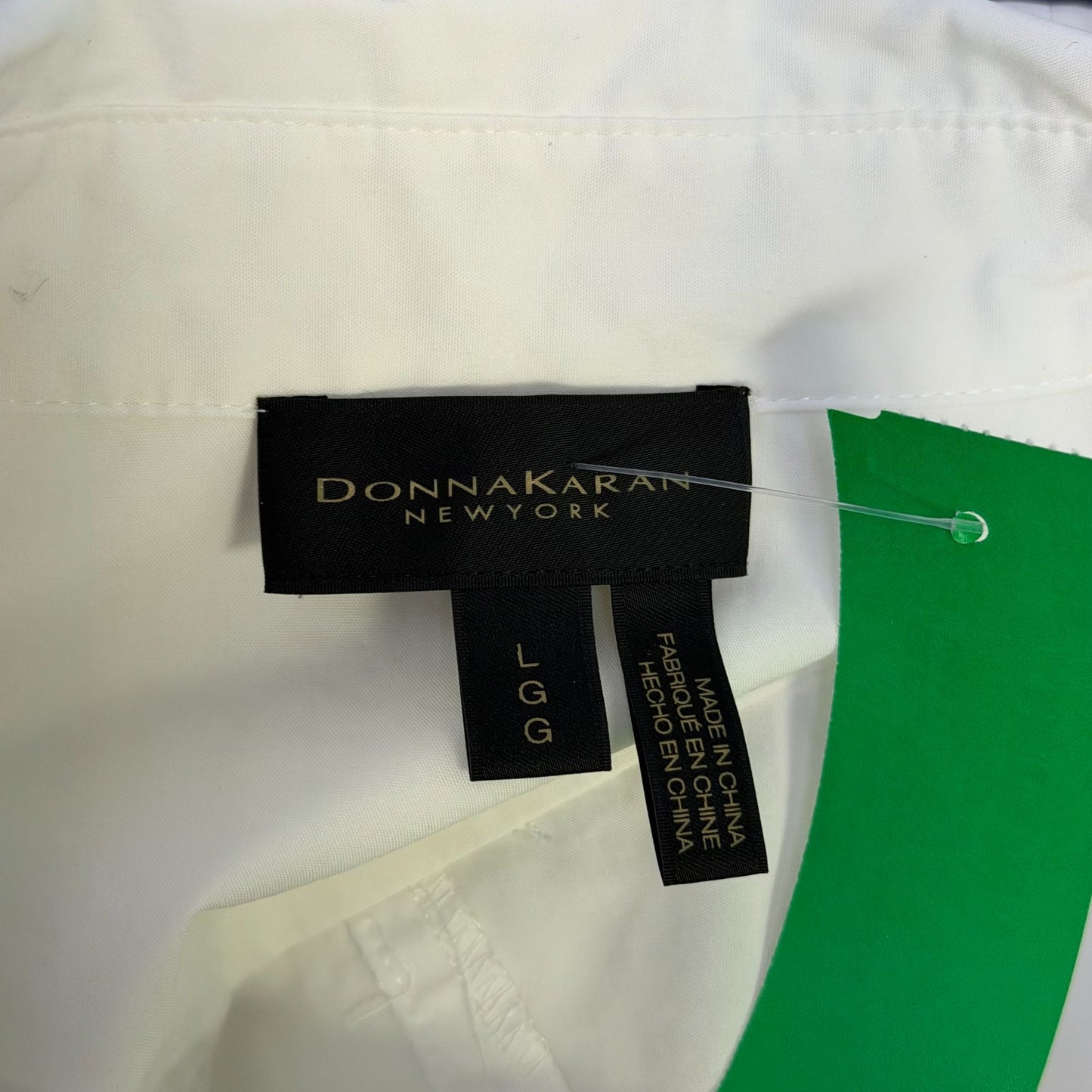 Donna Karan White Long Sleeve Tunic Blouse L
