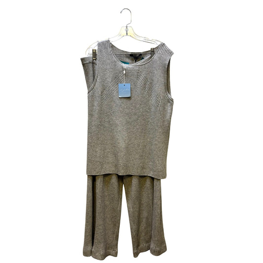 NWT St. John Ribbed Knit Tank & Pants Set Gray L/XL