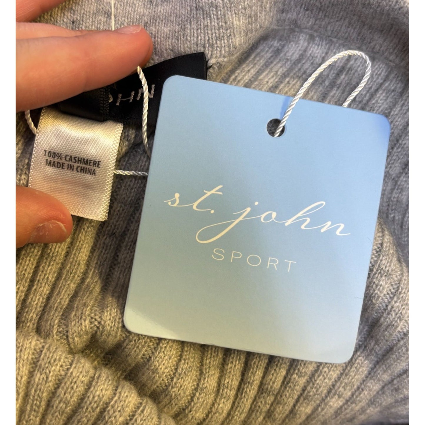NWT St. John Ribbed Knit Tank & Pants Set Gray L/XL