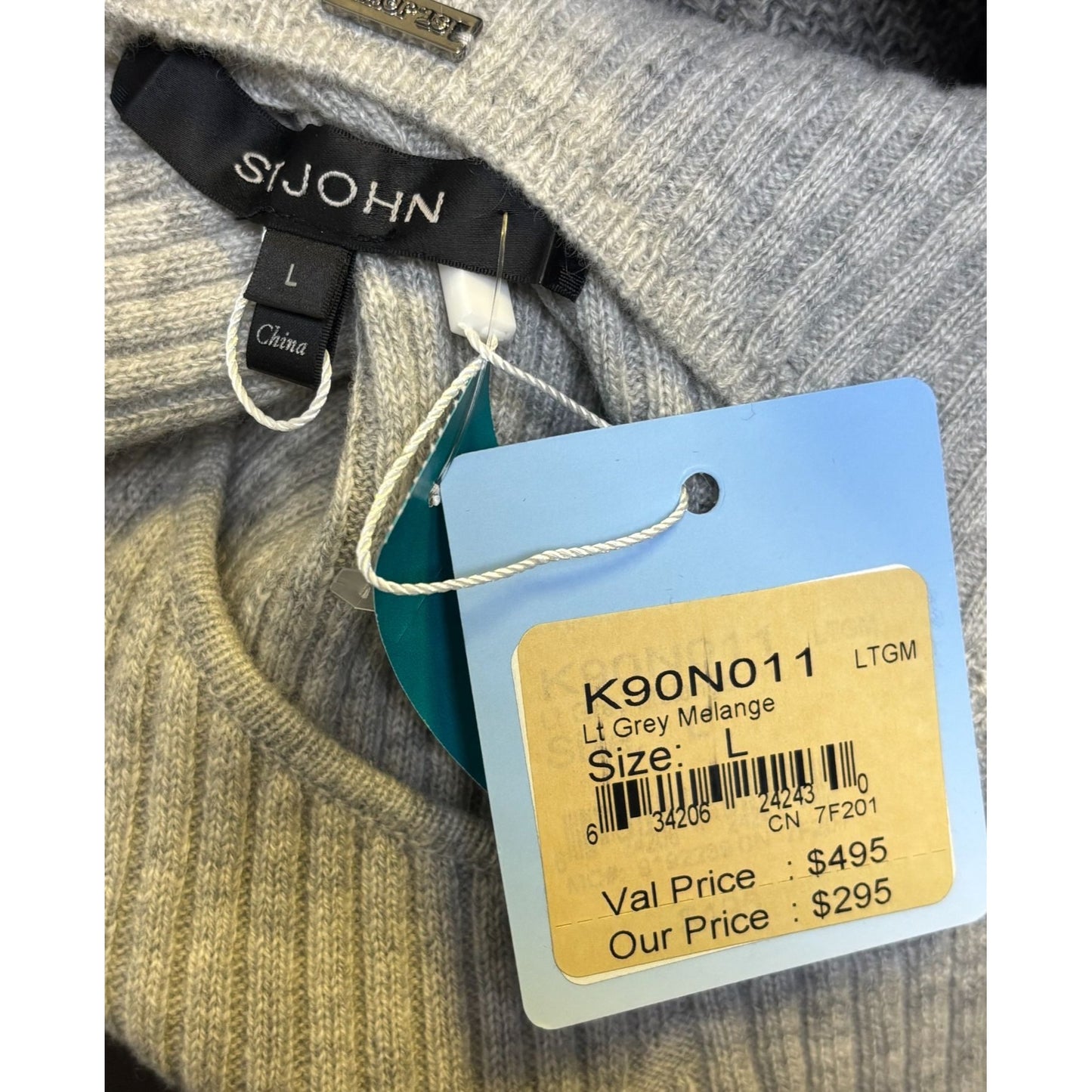 NWT St. John Ribbed Knit Tank & Pants Set Gray L/XL
