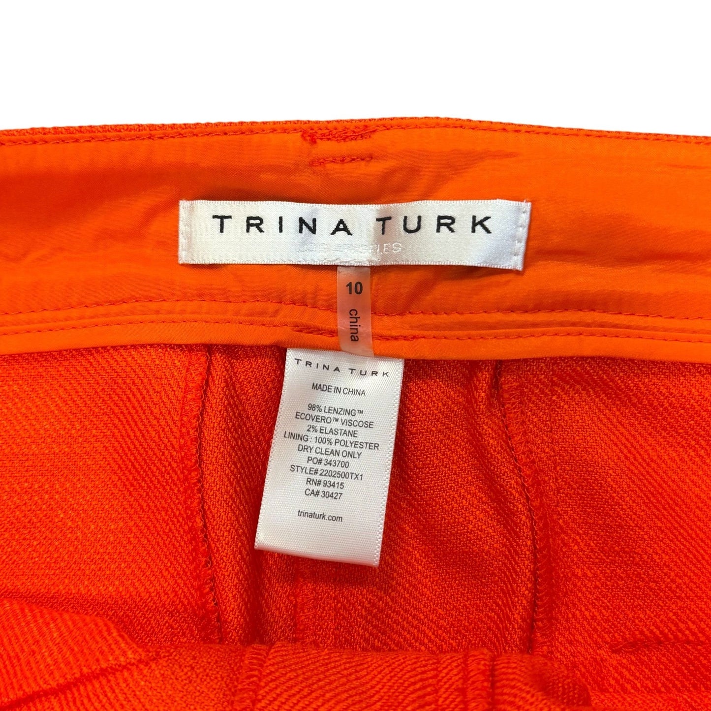 Trina Turk  Orange High-Waist Shorts Size 10