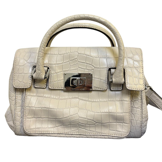 Michael Kors Bone Crocodile-Embossed Leather Shoulder Bag