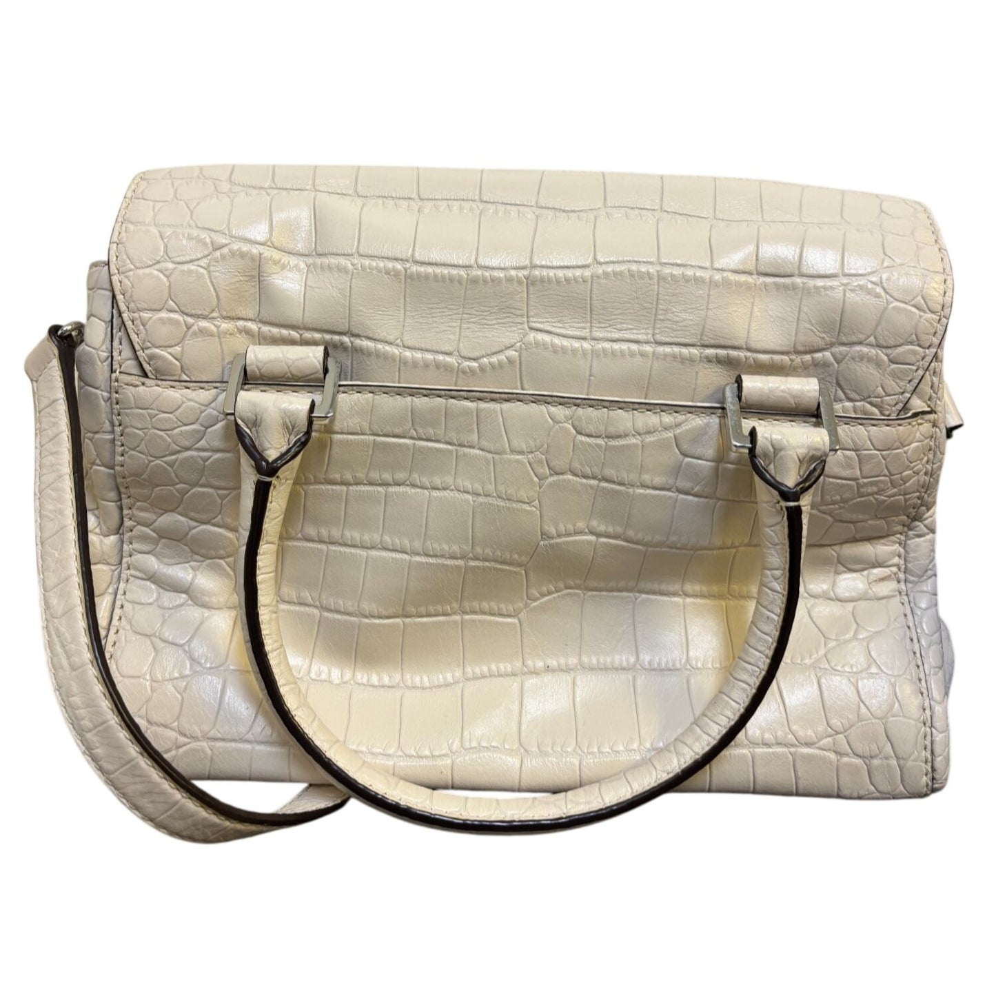 Michael Kors Bone Crocodile-Embossed Leather Shoulder Bag