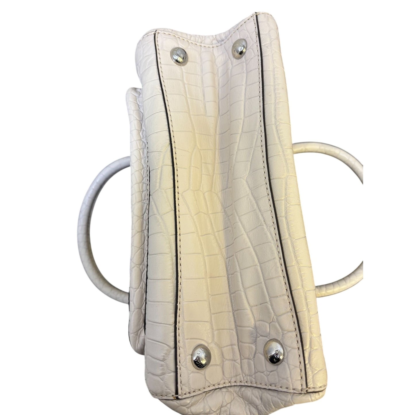 Michael Kors Bone Crocodile-Embossed Leather Shoulder Bag