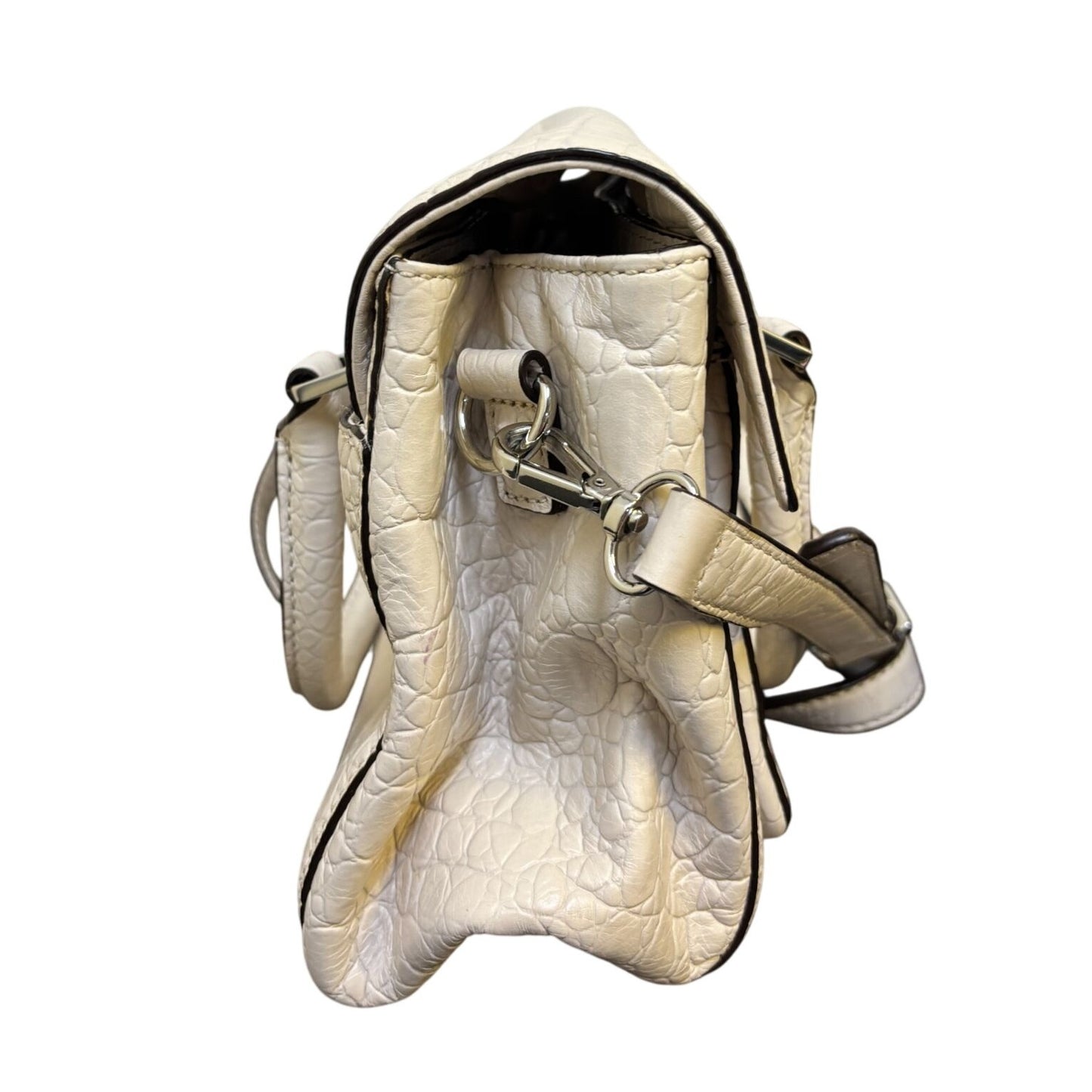 Michael Kors Bone Crocodile-Embossed Leather Shoulder Bag