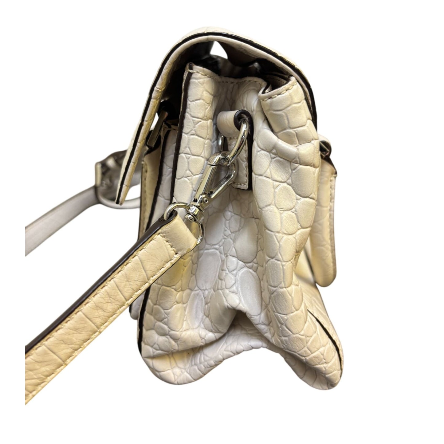 Michael Kors Bone Crocodile-Embossed Leather Shoulder Bag