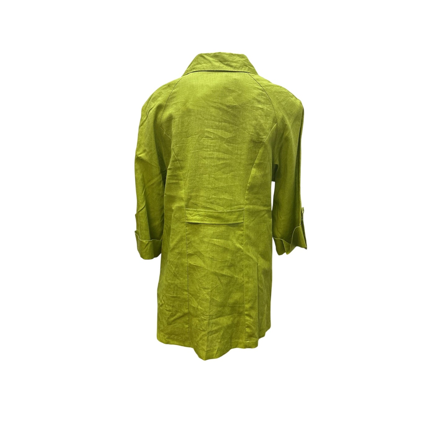 NWT Luii Lime Green Button-Up Blouse w/seashell buttons