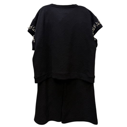 See and Be Seen 2pc Black Pearl Blouse & Pants Set Size L