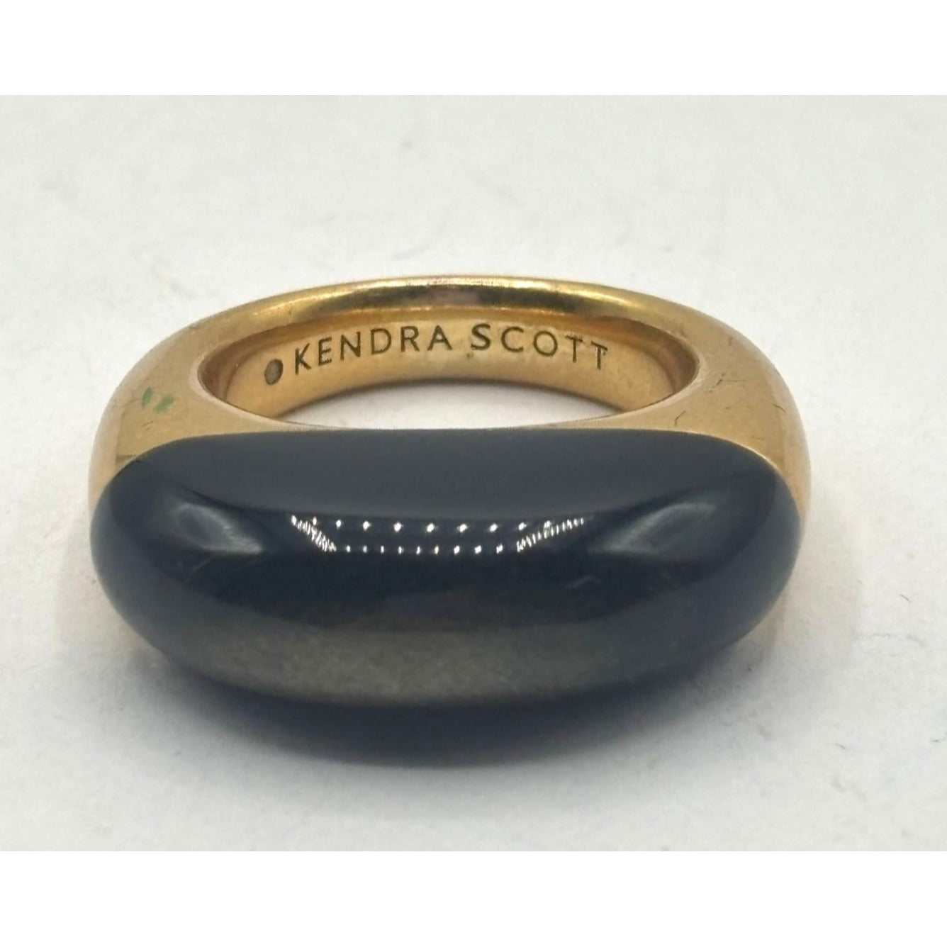 Kendra Scott Black & Gold Statement Ring Size 7.5
