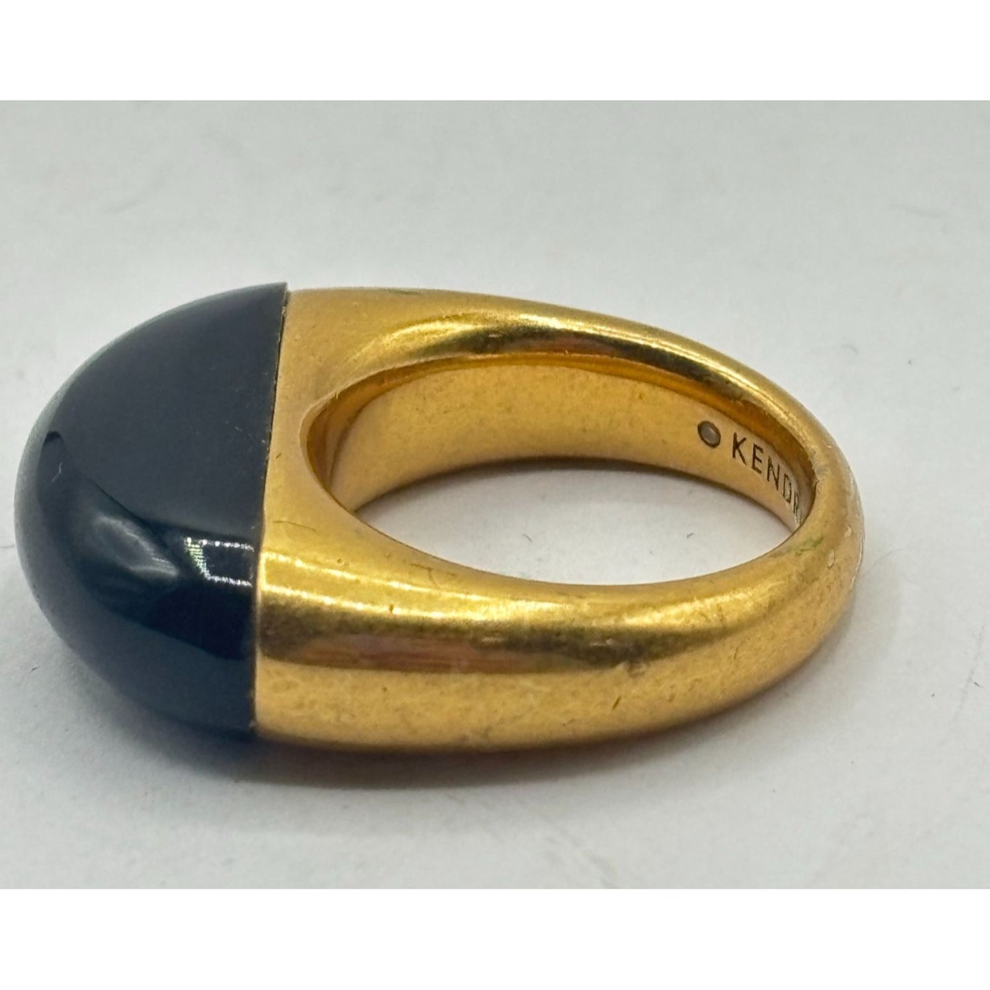Kendra Scott Black & Gold Statement Ring Size 7.5