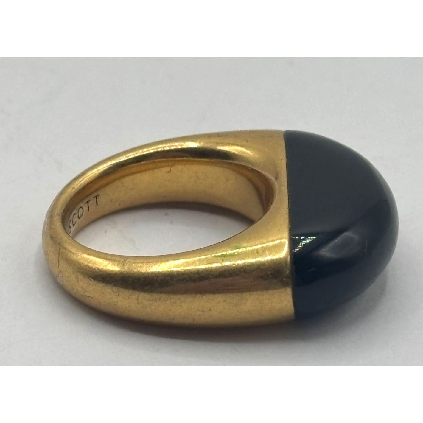 Kendra Scott Black & Gold Statement Ring Size 7.5
