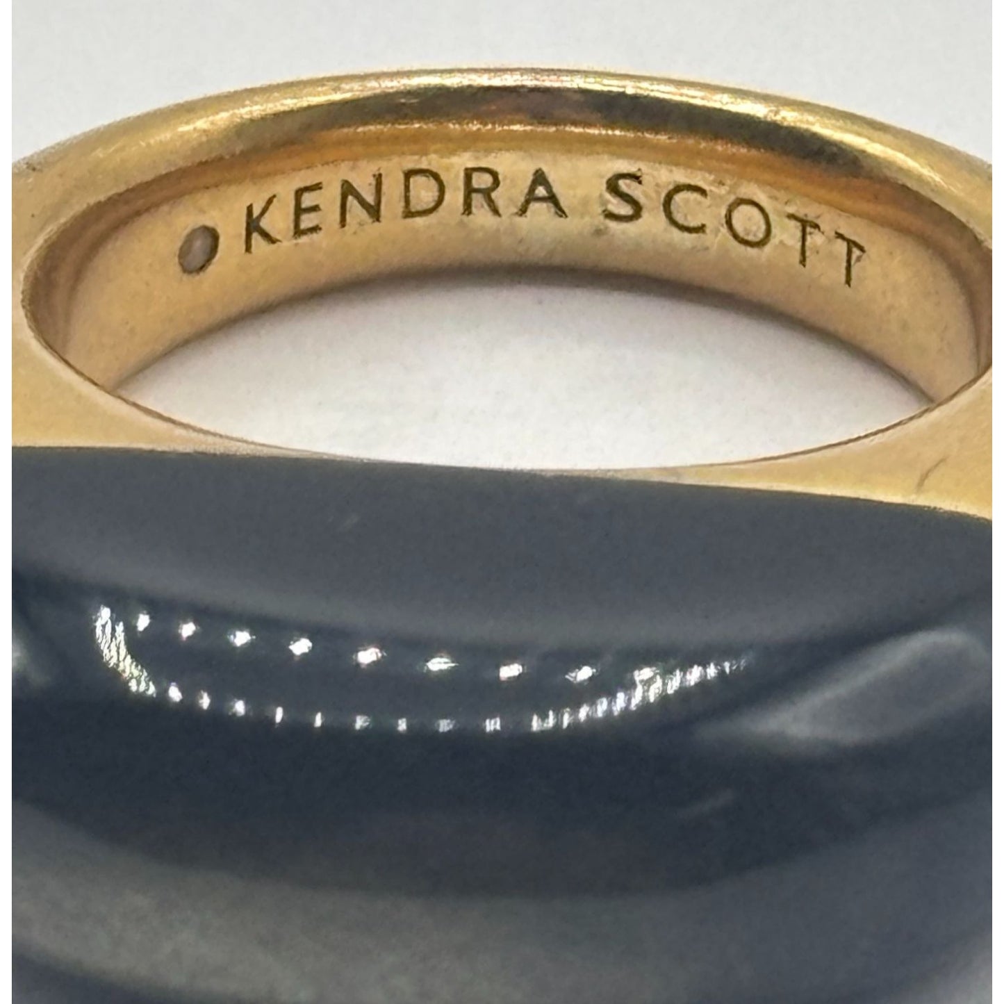 Kendra Scott Black & Gold Statement Ring Size 7.5