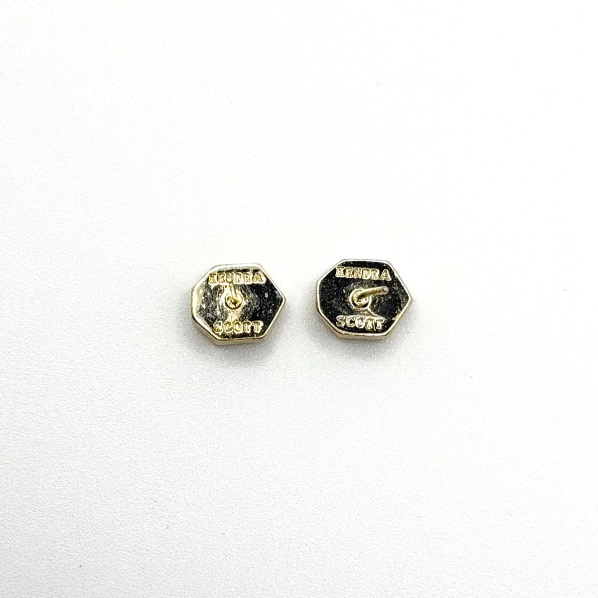 Kendra Scott Taylor Earrings Studs Gold Tone Black Platinum Drusy