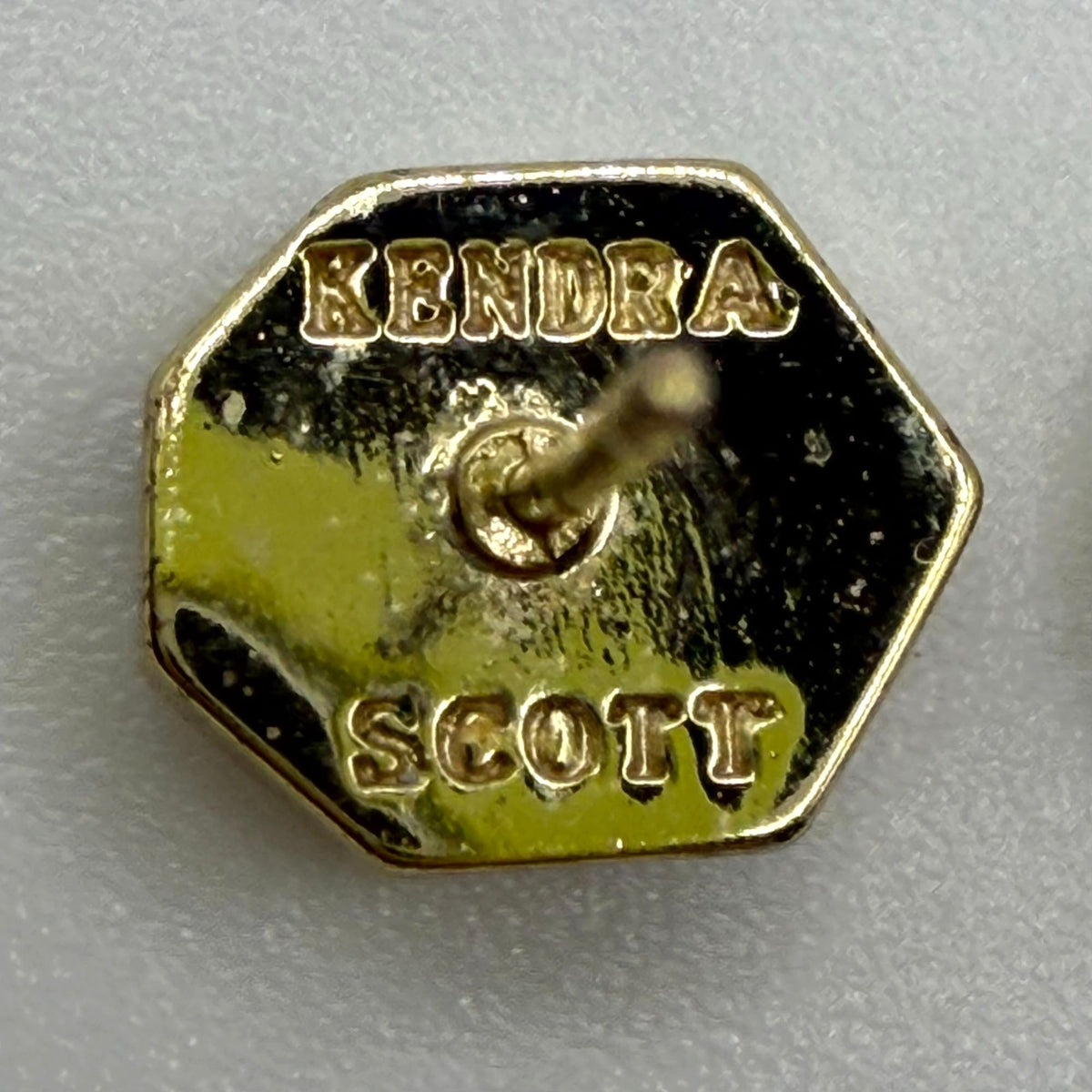 Kendra Scott Taylor Earrings Studs Gold Tone Black Platinum Drusy