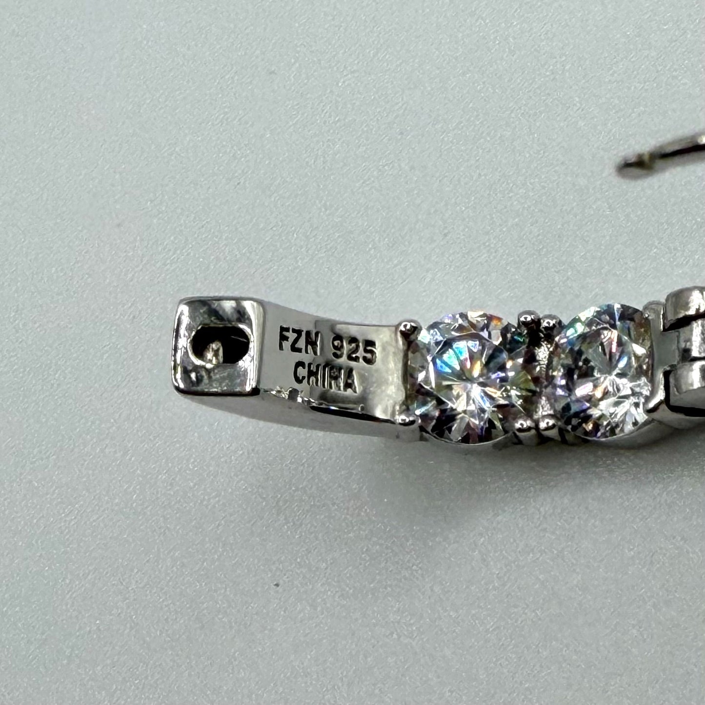 FZN 925 Sterling Silver Hoop Earrings With Sparkling Round & Baguette CZ Stones