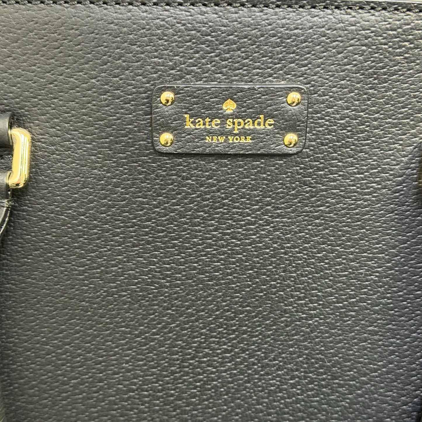 Kate Spade Black Pebbled Leather & Leopard Print Tote Bag