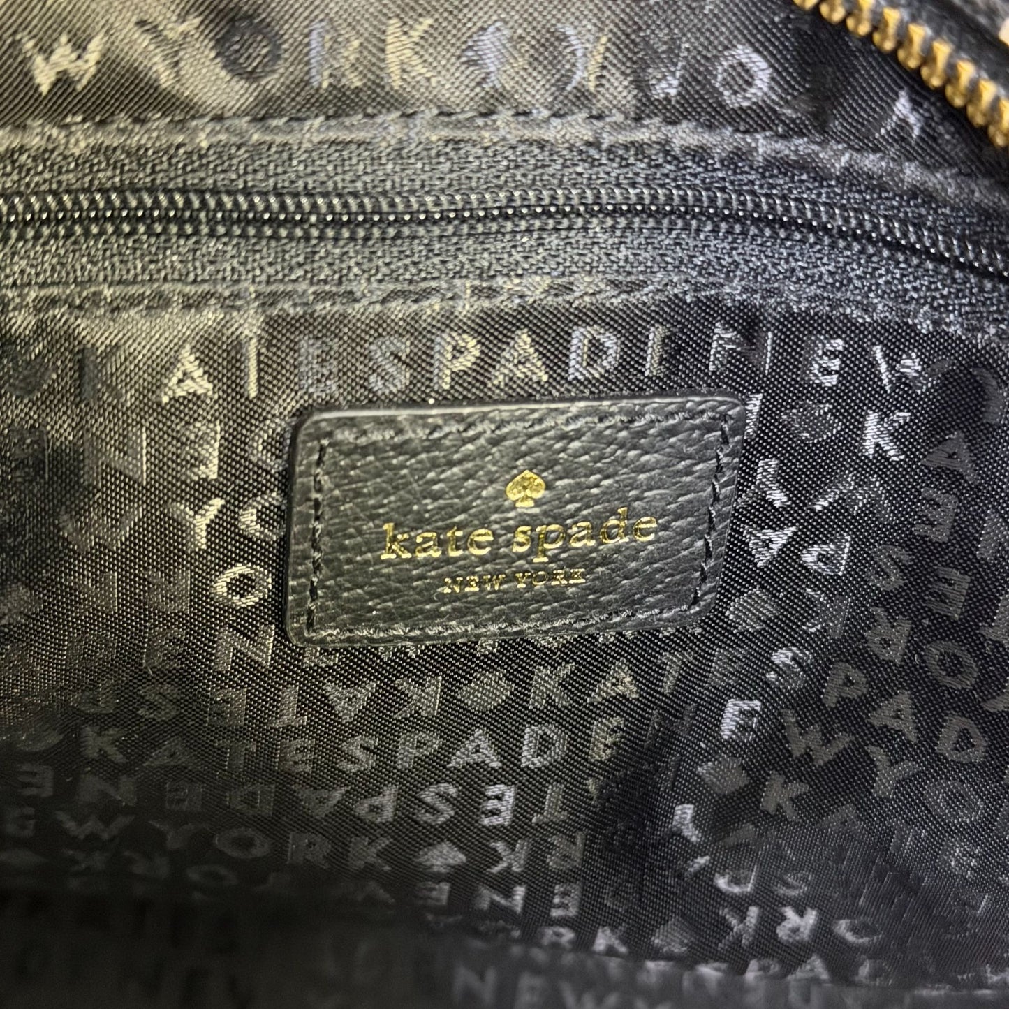 Kate Spade Black Pebbled Leather & Leopard Print Tote Bag