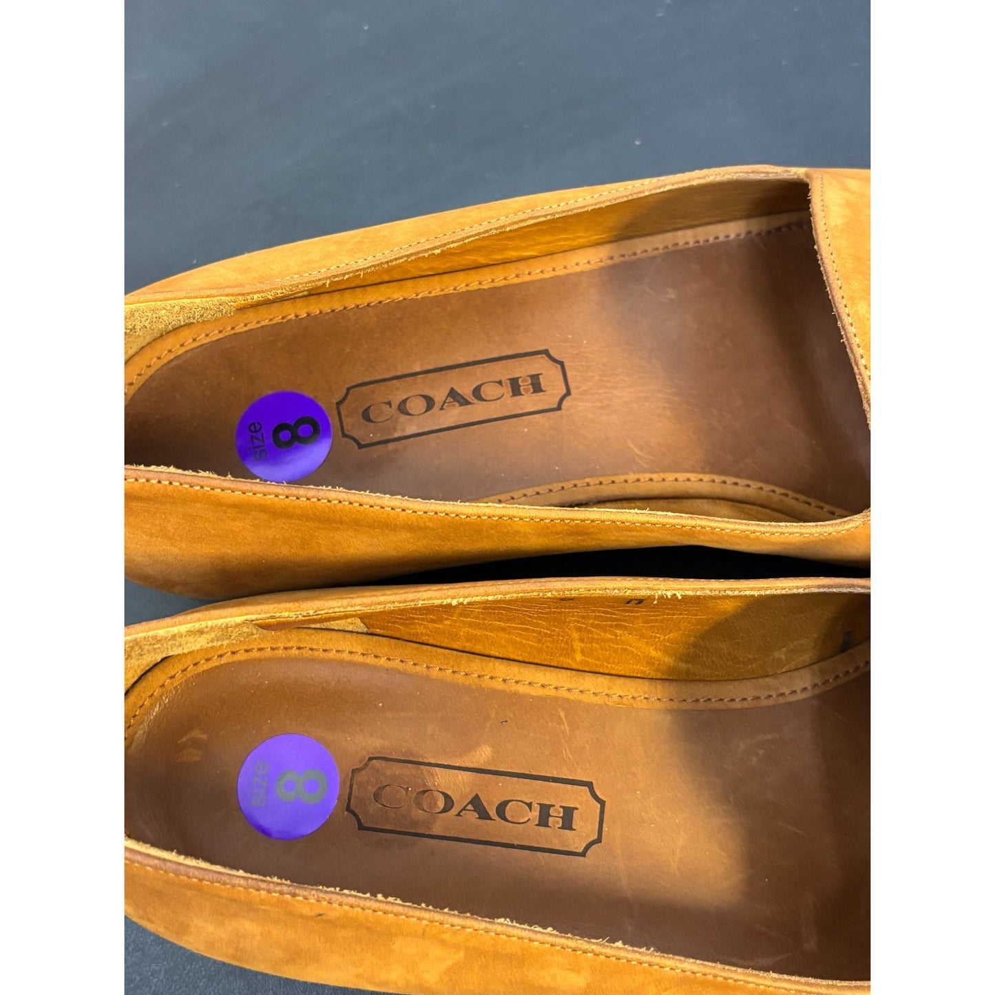 Coach Brown Suede Loafers Size 8 Made In Italy