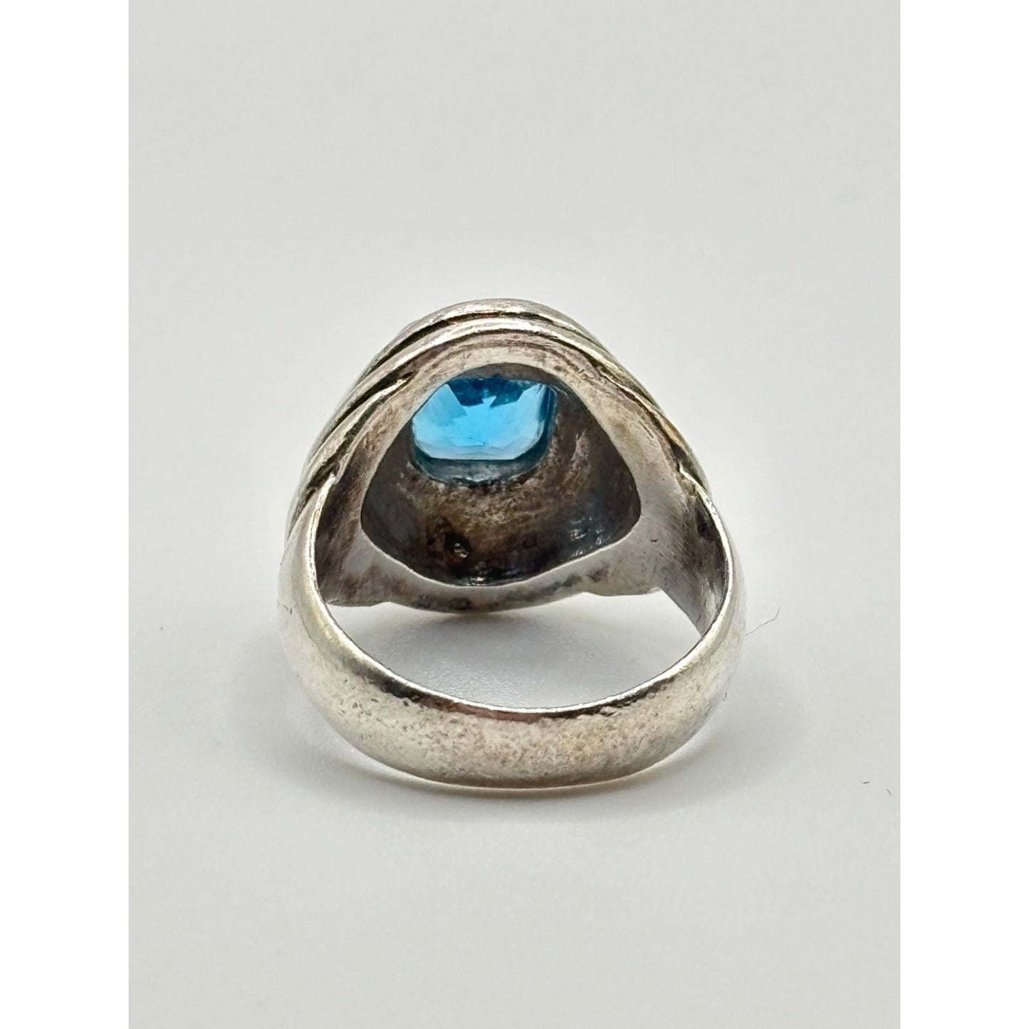 Vintage Sterling Silver Blue Topaz Ring Size 7.5