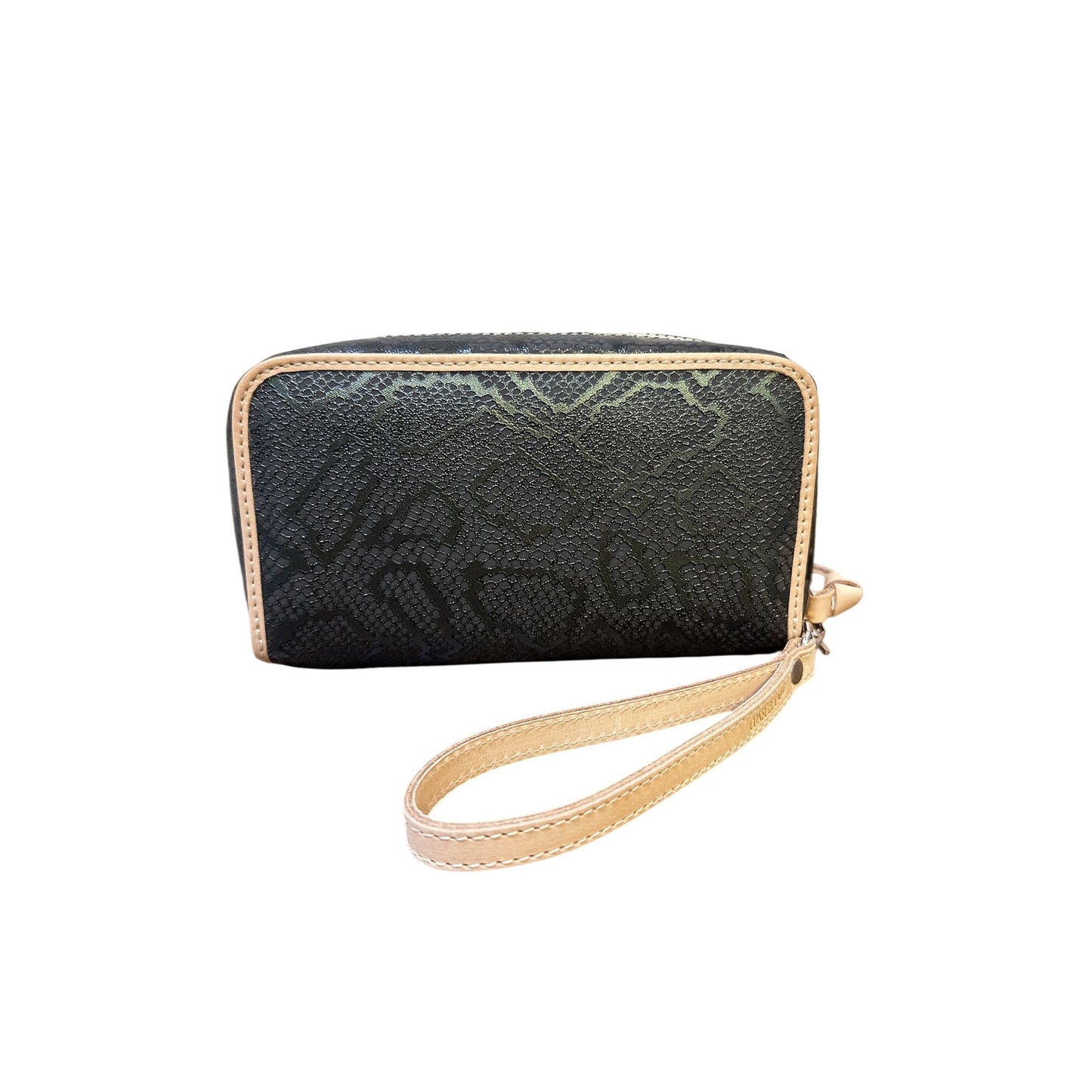 Consuela MTRA Black & Beige Snakeskin Wristlet Wallet