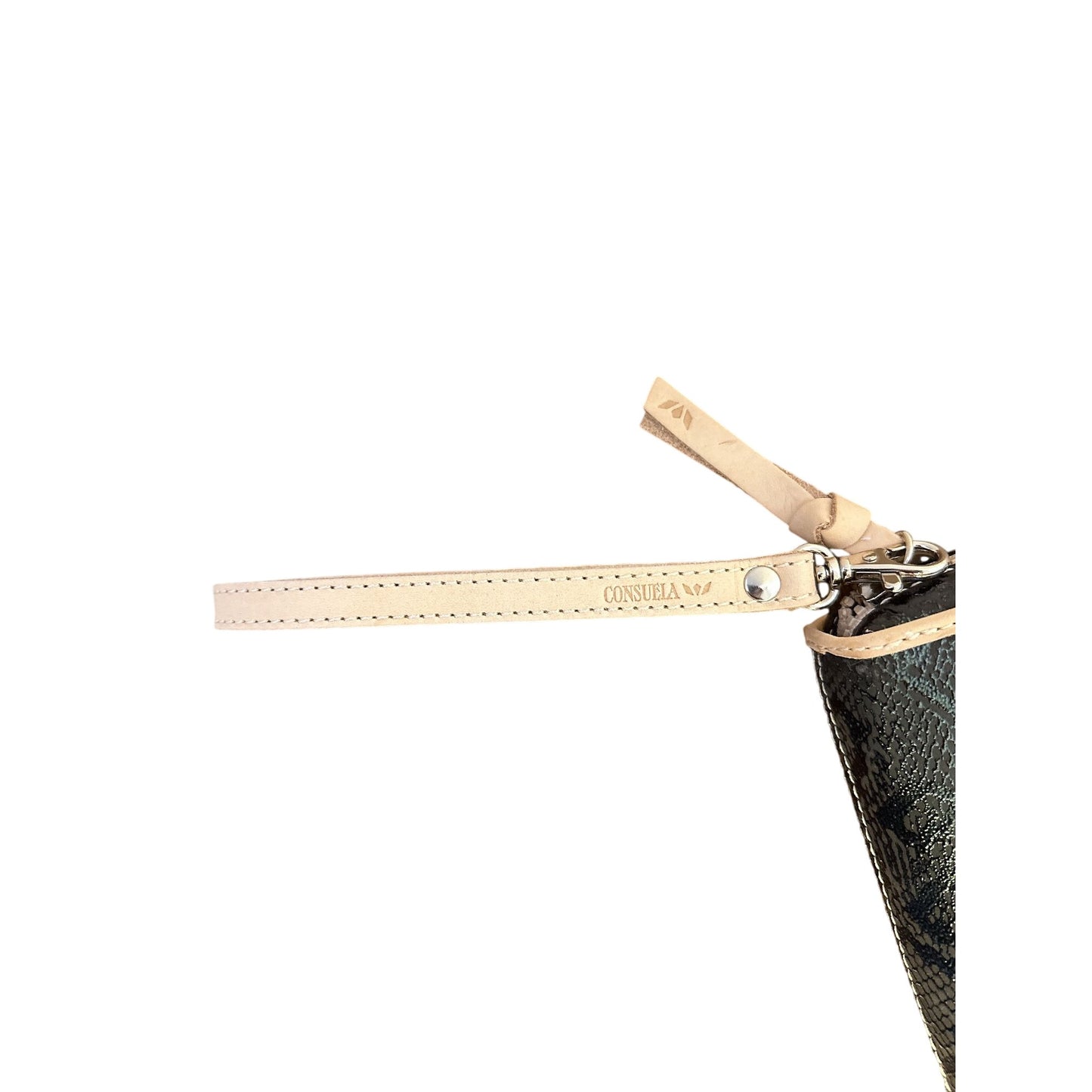 Consuela MTRA Black & Beige Snakeskin Wristlet Wallet