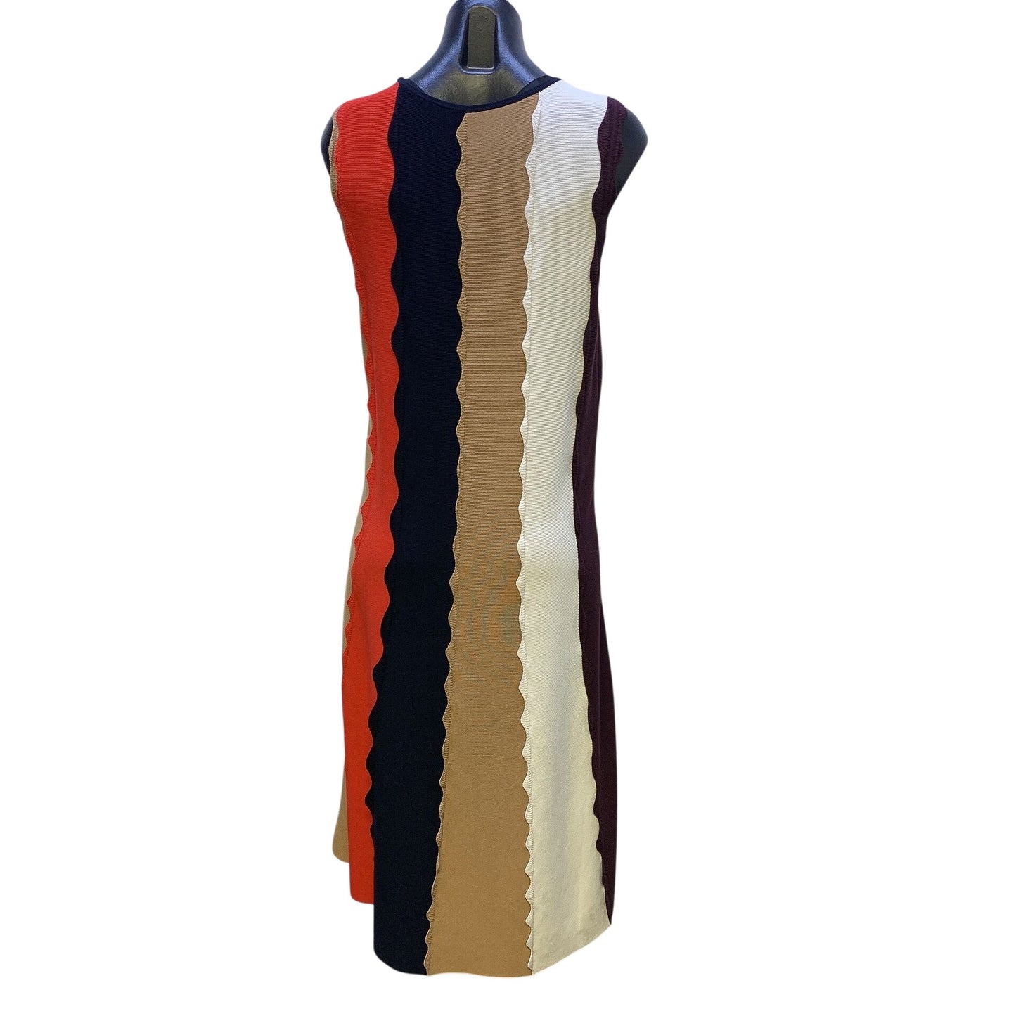 Colorblock Sleeveless A-Line Dress In Tan/Red/Black/White By Etcetera XL