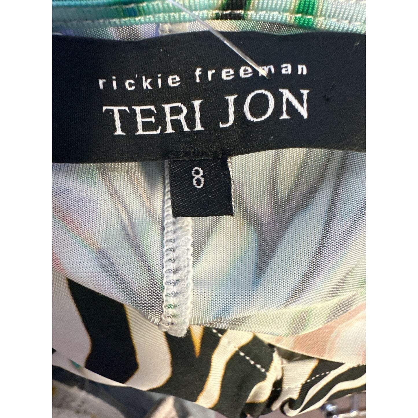 Rickie Freeman Teri Jon Multicolor Zebra Dress Size 8