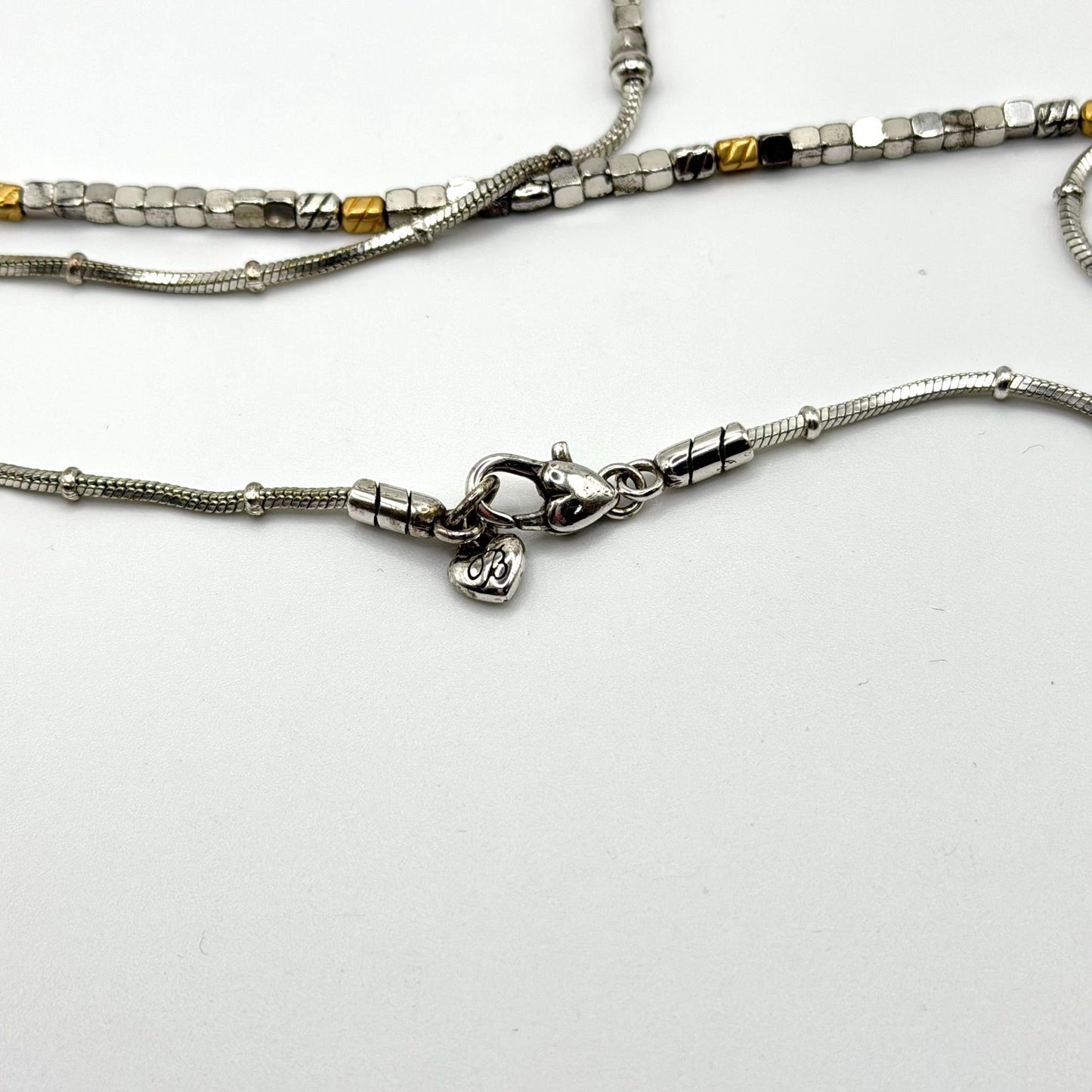 Brighton Gold & Silver-Tone Metal Beaded Teardrop Hoop Earrings