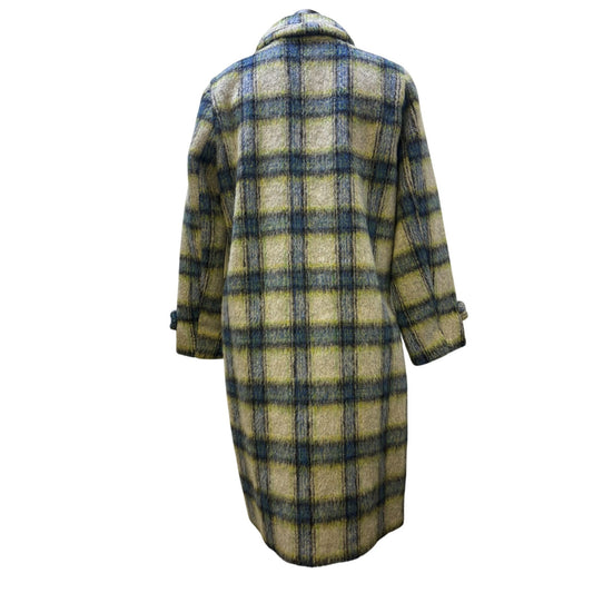 NWT Cyrus Wool Blend Plaid Coat Blue L