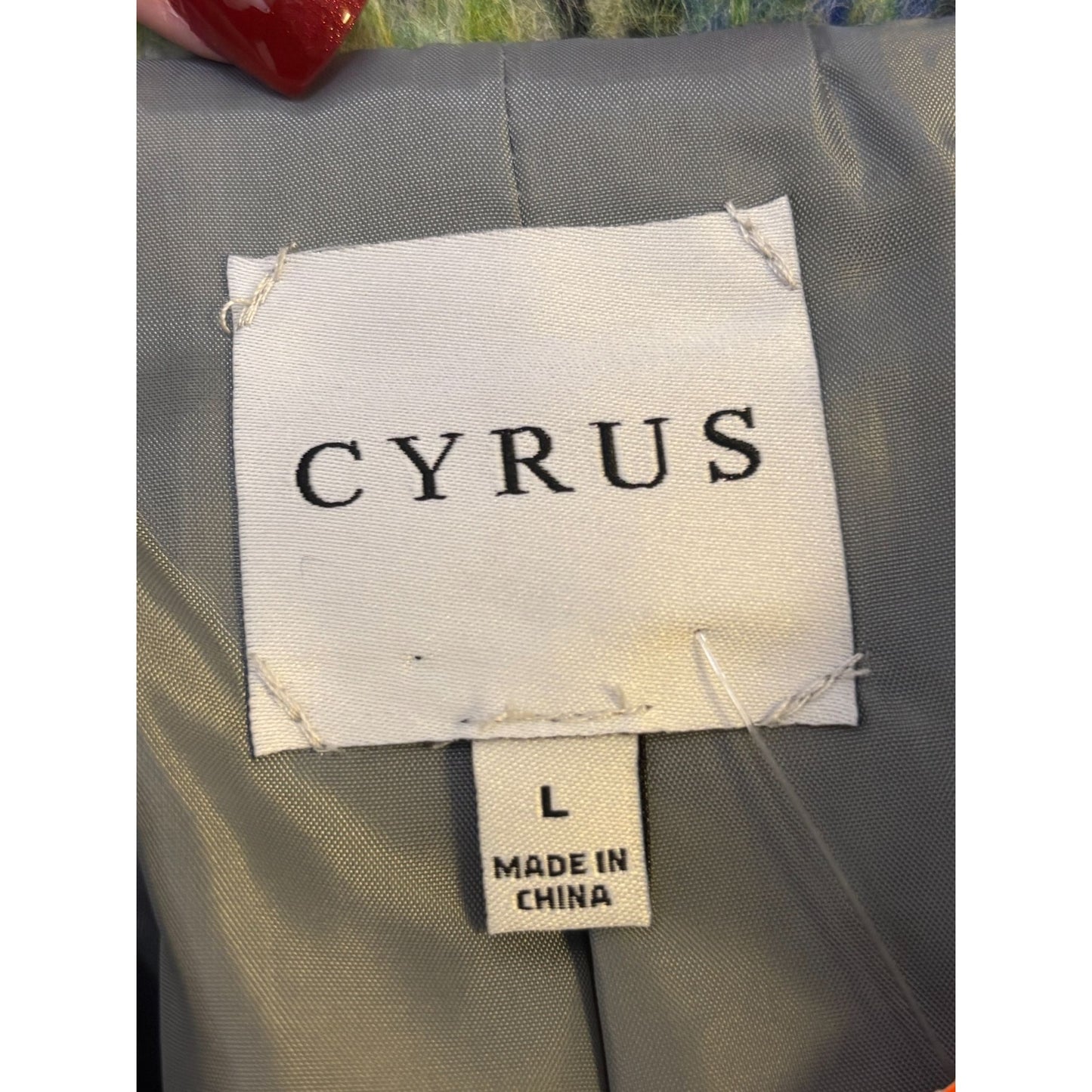 NWT Cyrus Wool Blend Plaid Coat Blue L