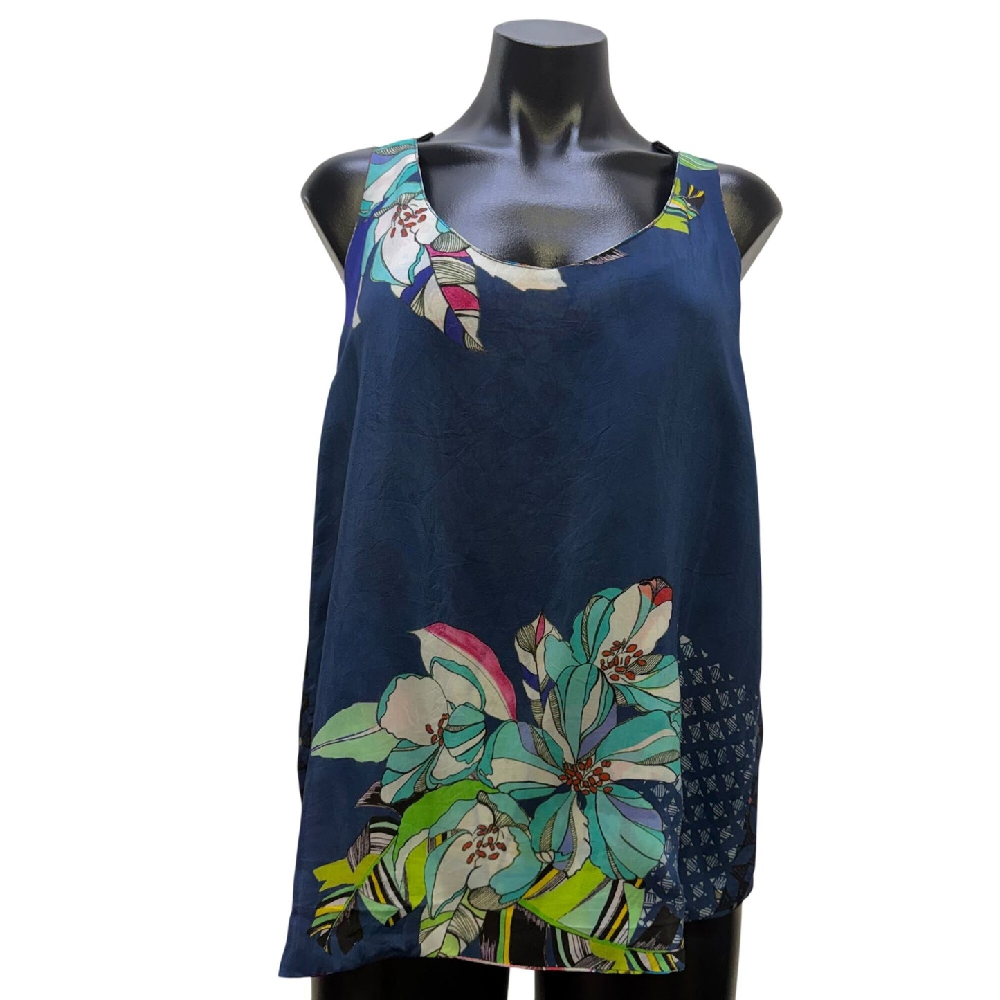 Johnny Was Reversible Tank Top Floral Multicolor S