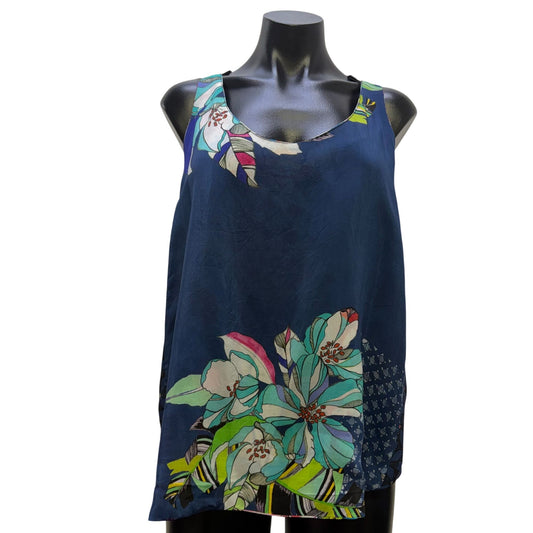 Johnny Was Reversible Tank Top Floral Multicolor S