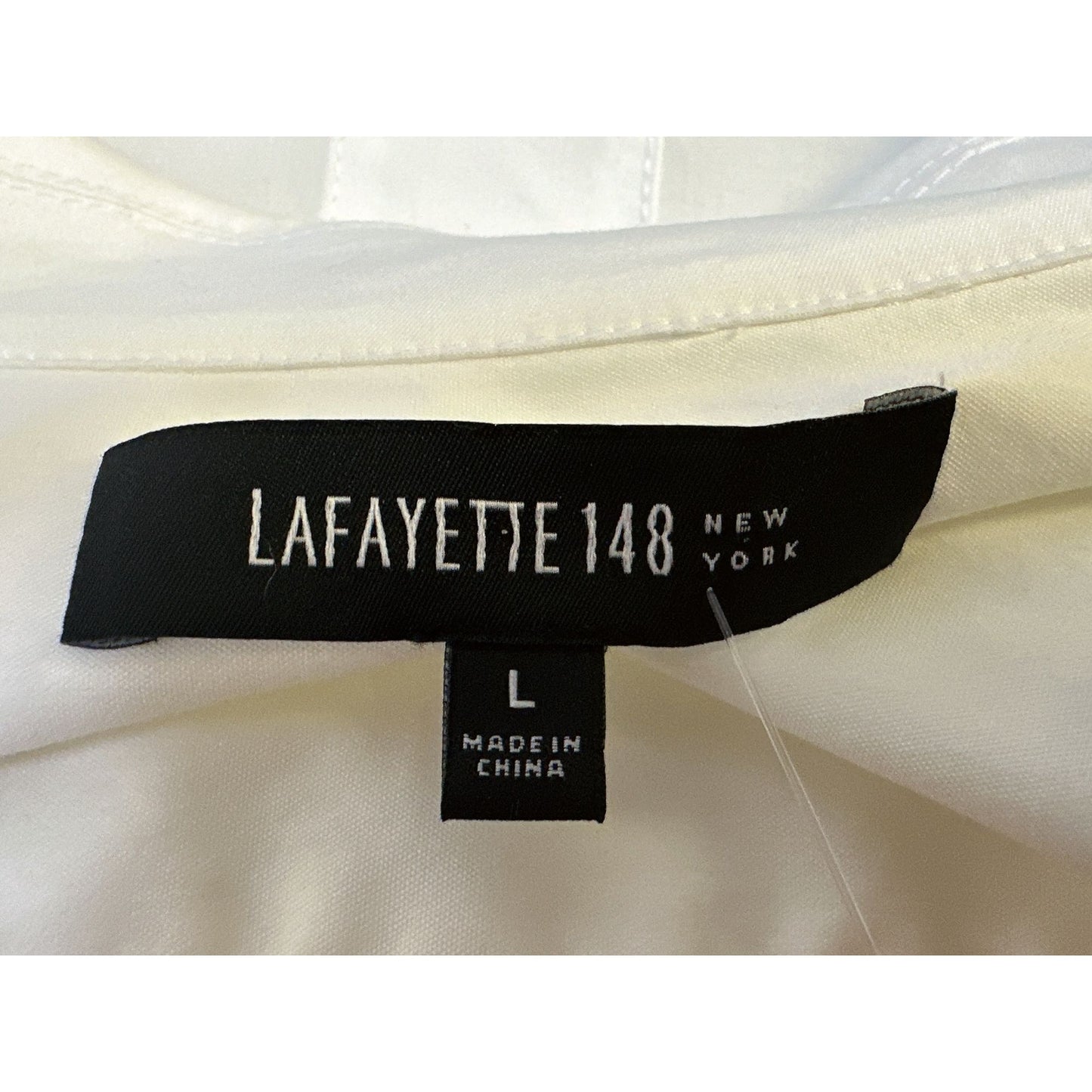 Lafayette 148 New York White Long Sleeve Button-Down Tunic Shirt Size L