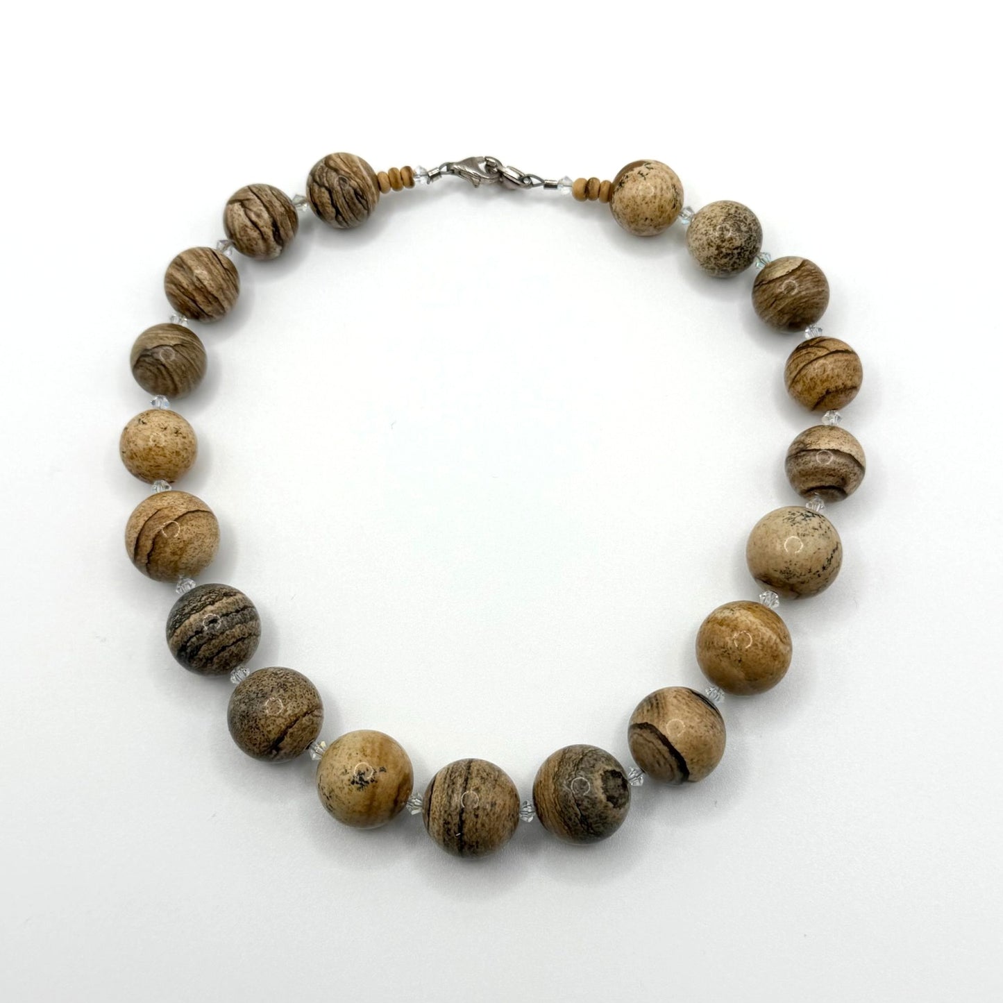925 Silver Natural Picture Jasper Necklace