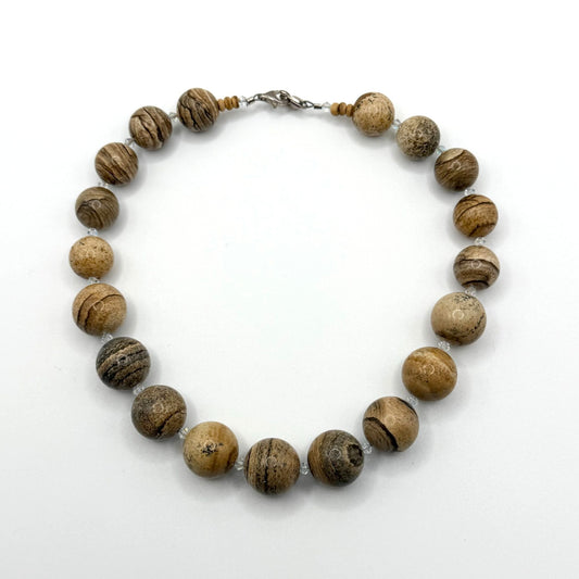 925 Silver Natural Picture Jasper Necklace