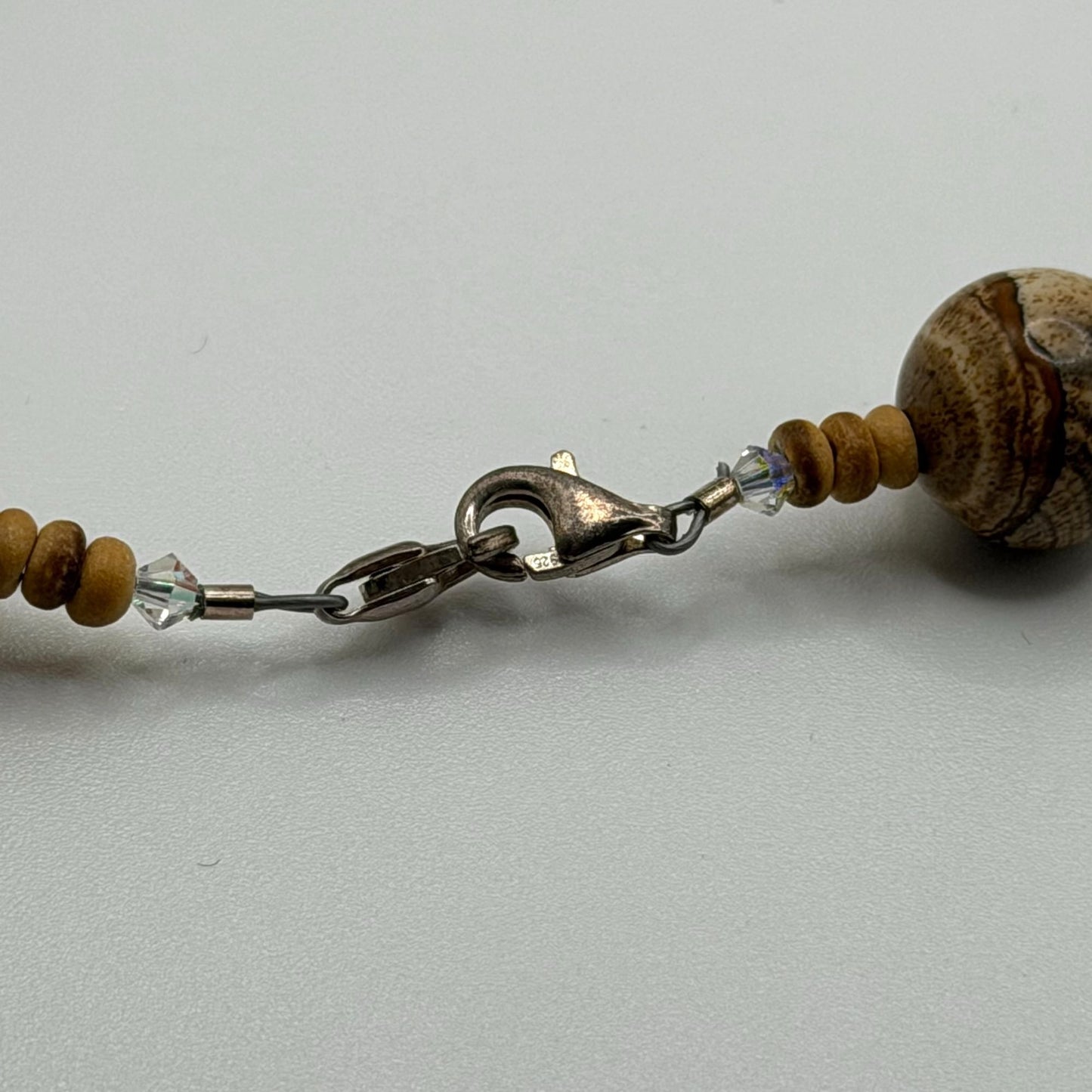925 Silver Natural Picture Jasper Necklace